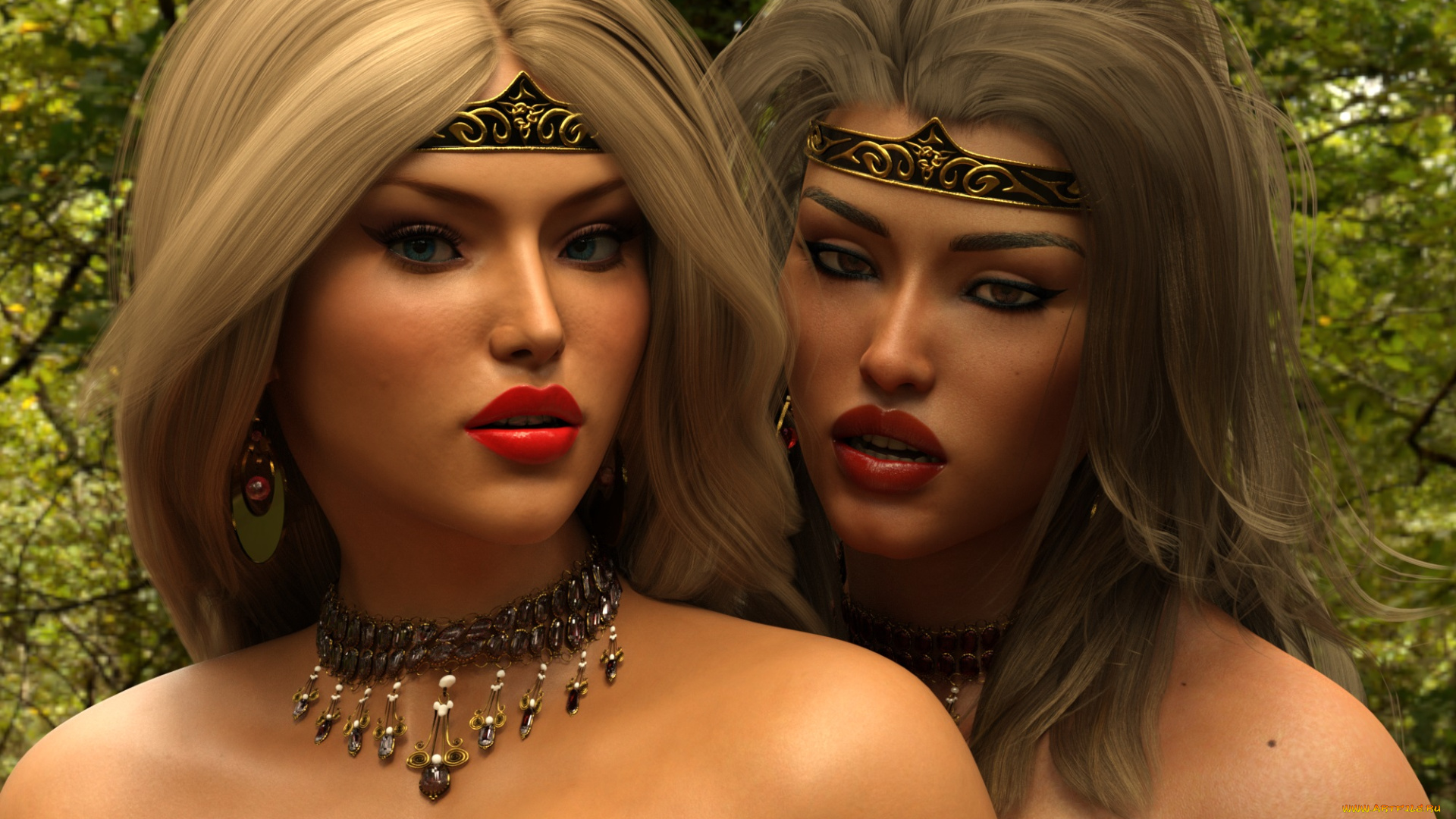 3д, графика, портрет, , portraits, девушки, взгляд, фон