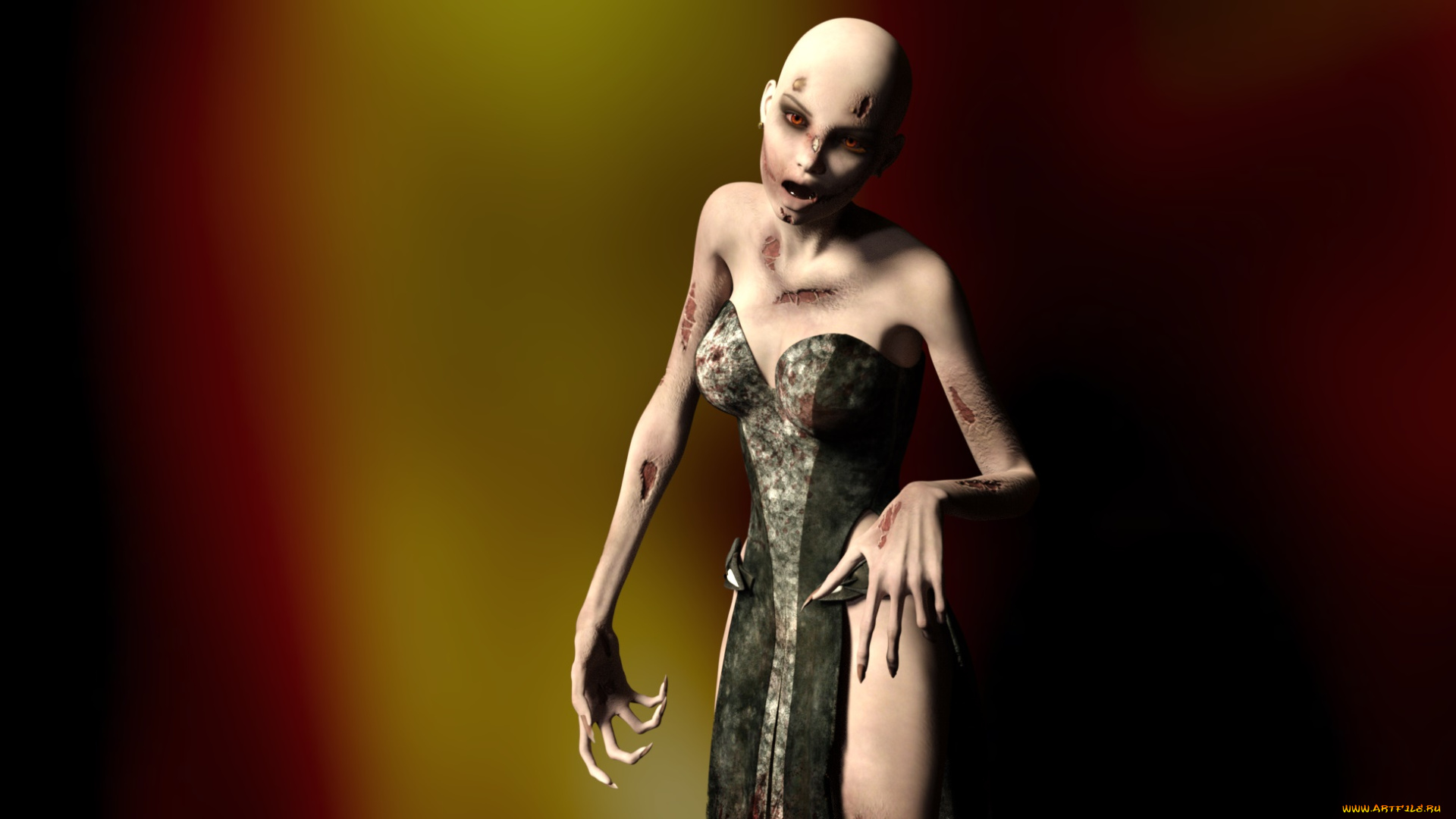 3д, графика, существа, , creatures, зомби