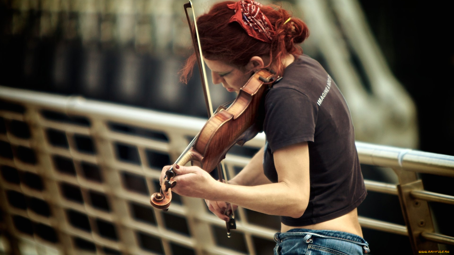 музыка, -другое, улица, девушка, скрипка