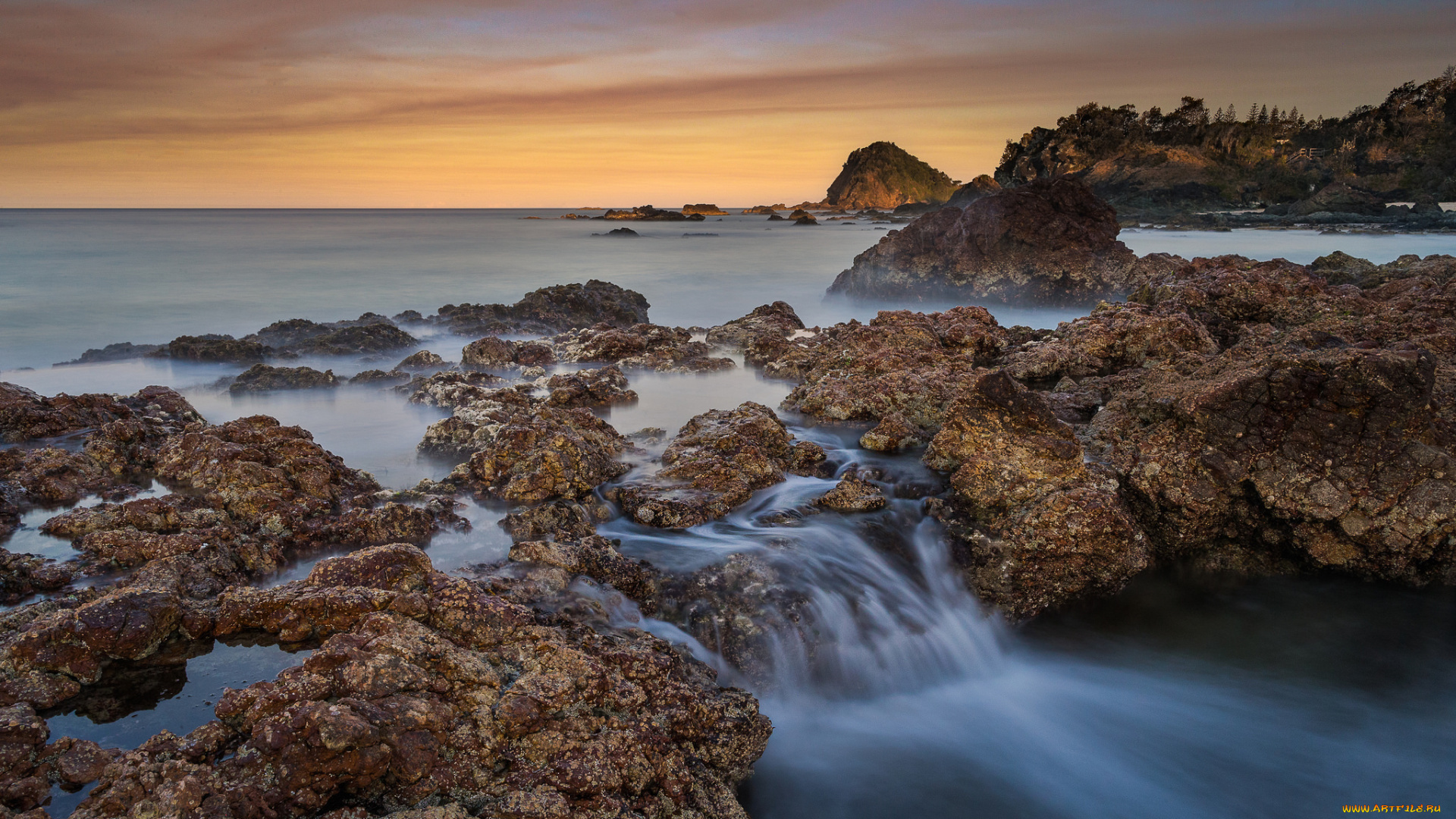 природа, побережье, простор