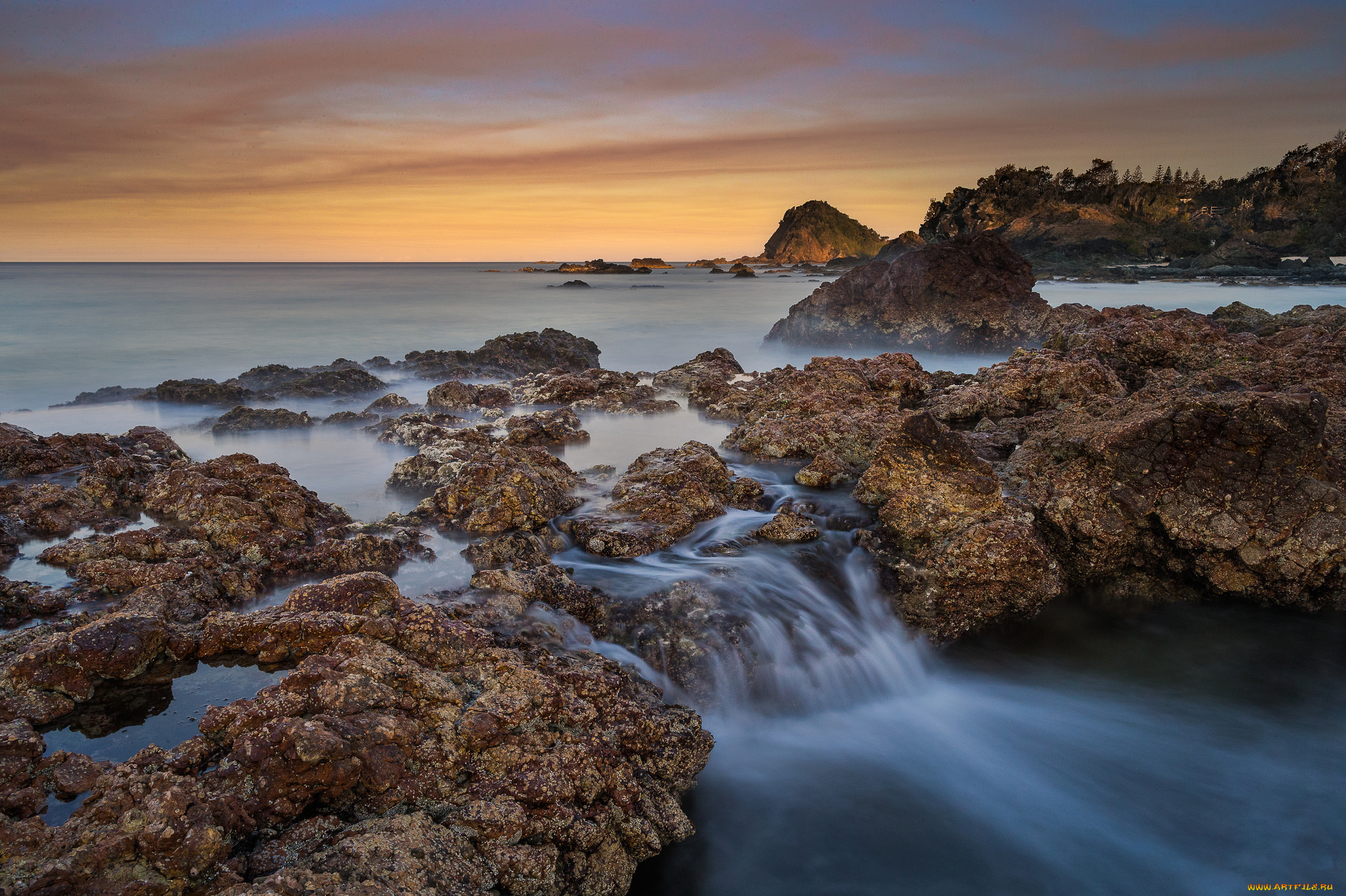 природа, побережье, простор