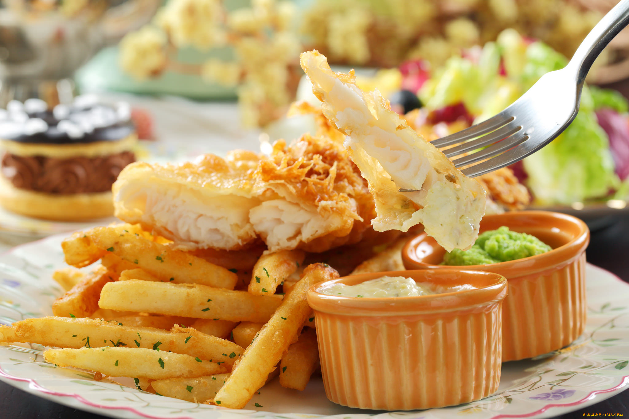 еда, рыбные, блюда, , с, морепродуктами, снедь