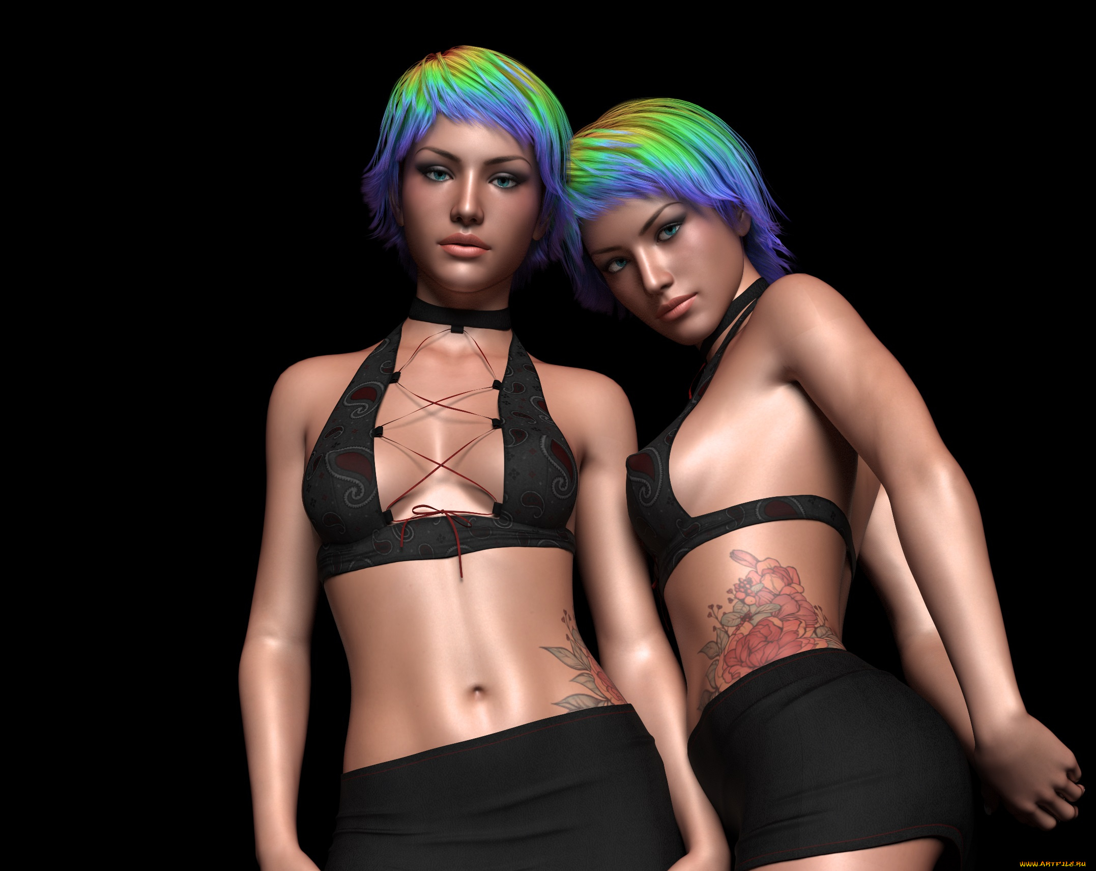 3д, графика, люди, , people, девушки, взгляд, фон