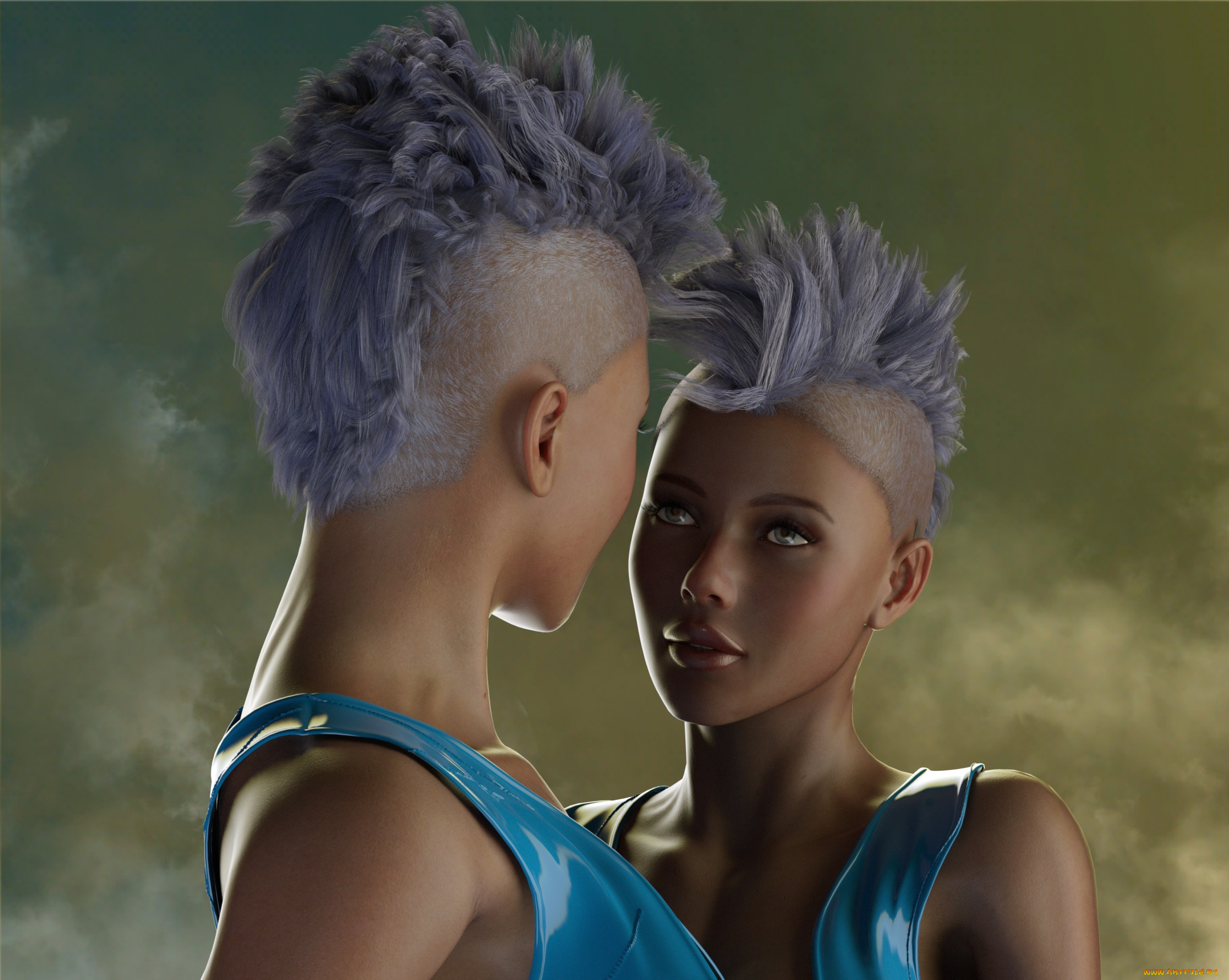 3д, графика, люди, , people, девушки, взгляд, фон