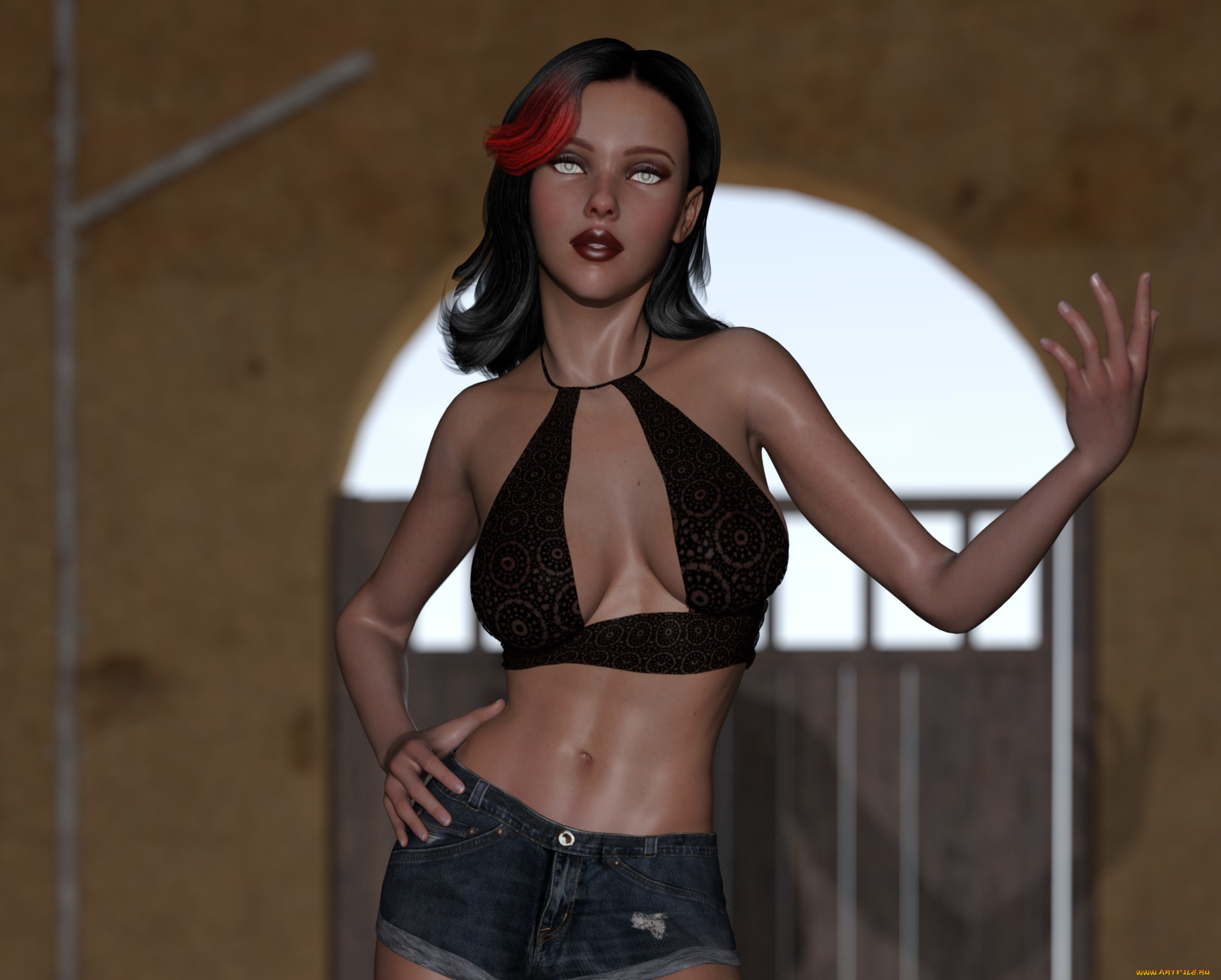 3д, графика, люди, , people, девушка, взгляд, фон