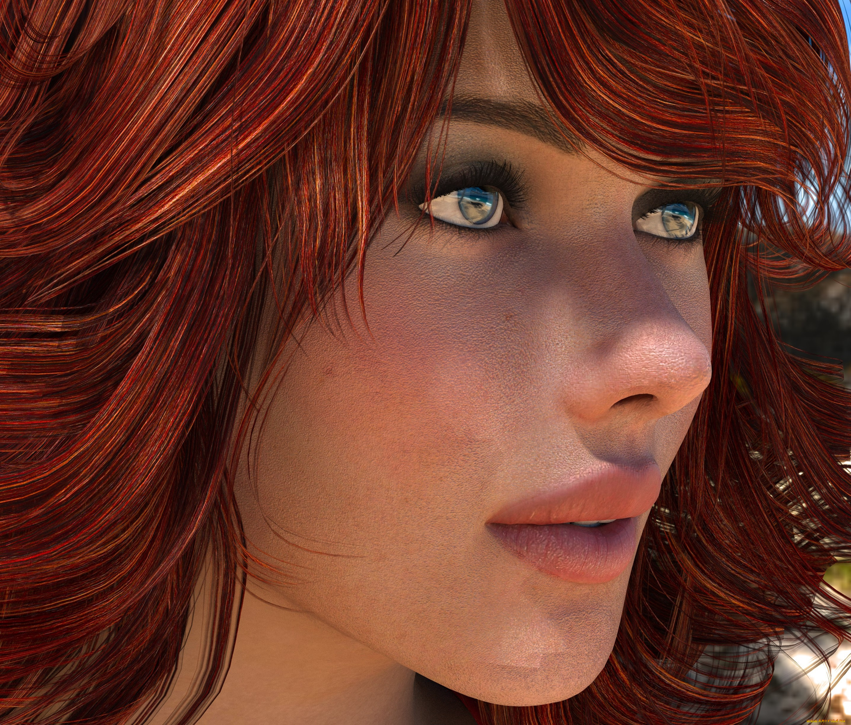 3д, графика, портрет, , portraits, девушка, взгляд, фон