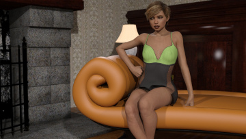 Картинка 3д+графика фантазия+ fantasy девушка взгляд фон