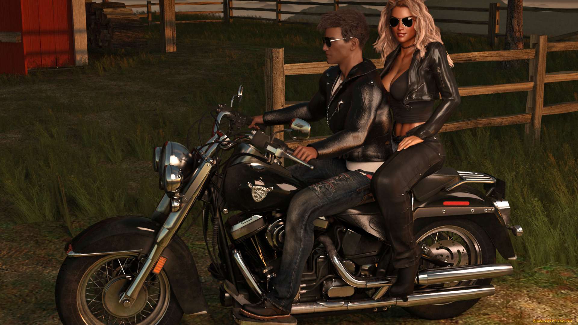 3д, графика, люди-авто, мото, , people-, car, , , moto, фон, девушка, взгляд