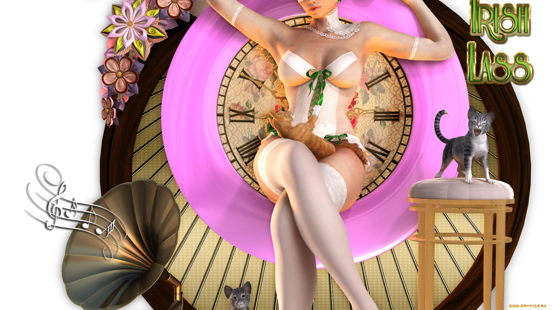 3д, графика, люди, и, животные, , people, and, animals, взгляд, девушка, фон