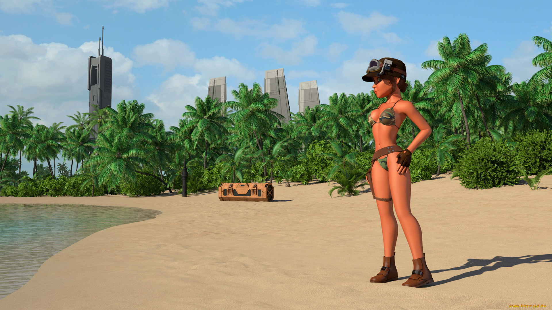 3д, графика, мультфильмы, и, в, игры, фон, взгляд, девушка