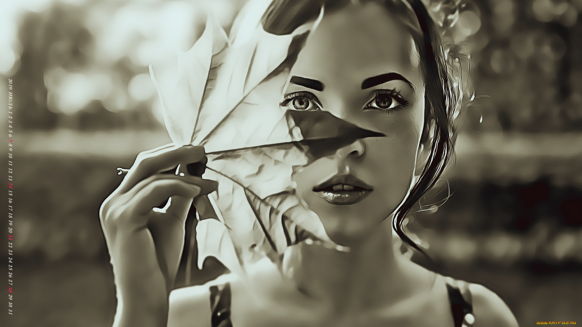 календари, компьютерный, дизайн, 2019, calendar, взгляд, лицо, женщина, девушка, лист