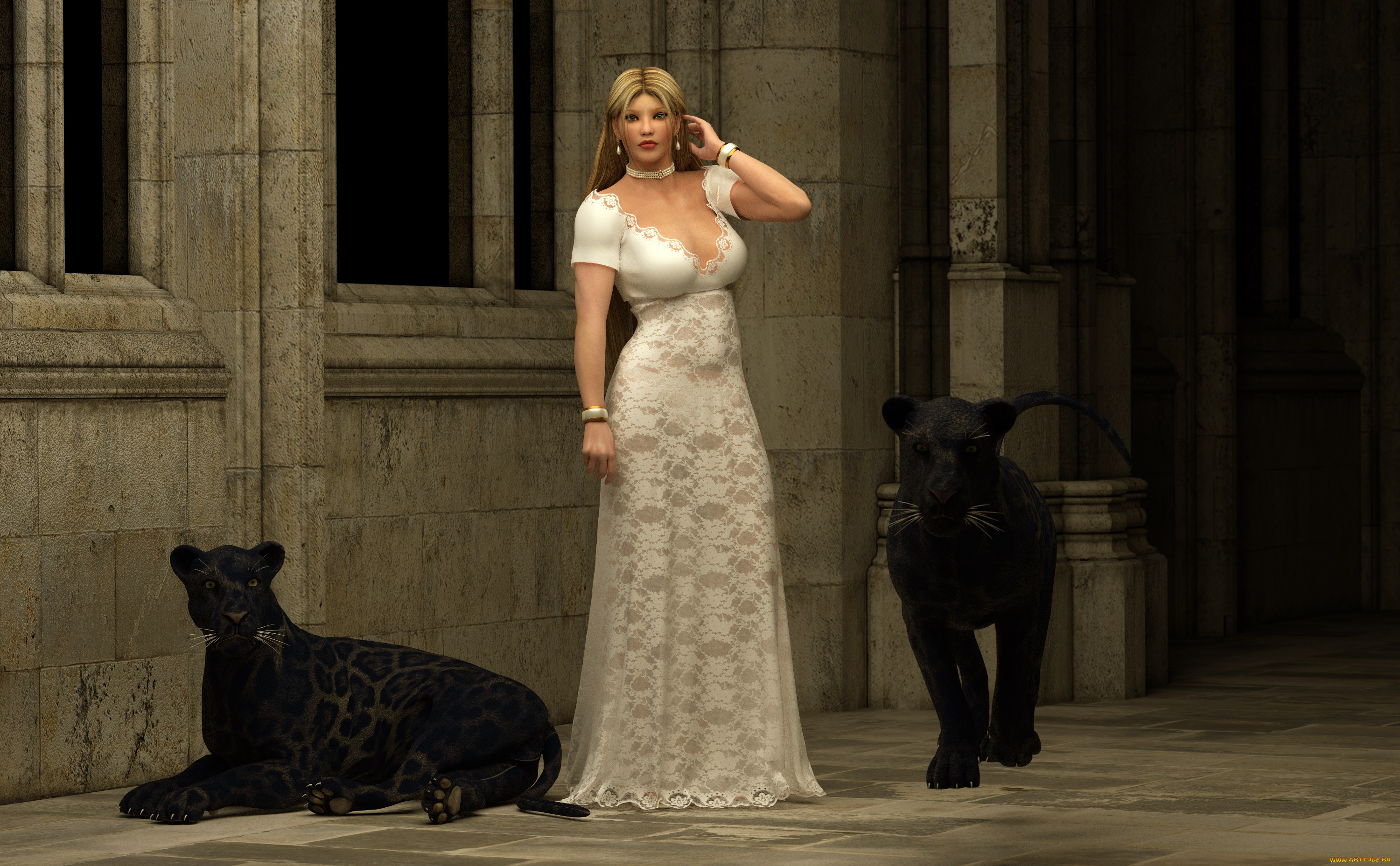 3д, графика, люди, и, животные, , people, and, animals, фон, взгляд, девушка