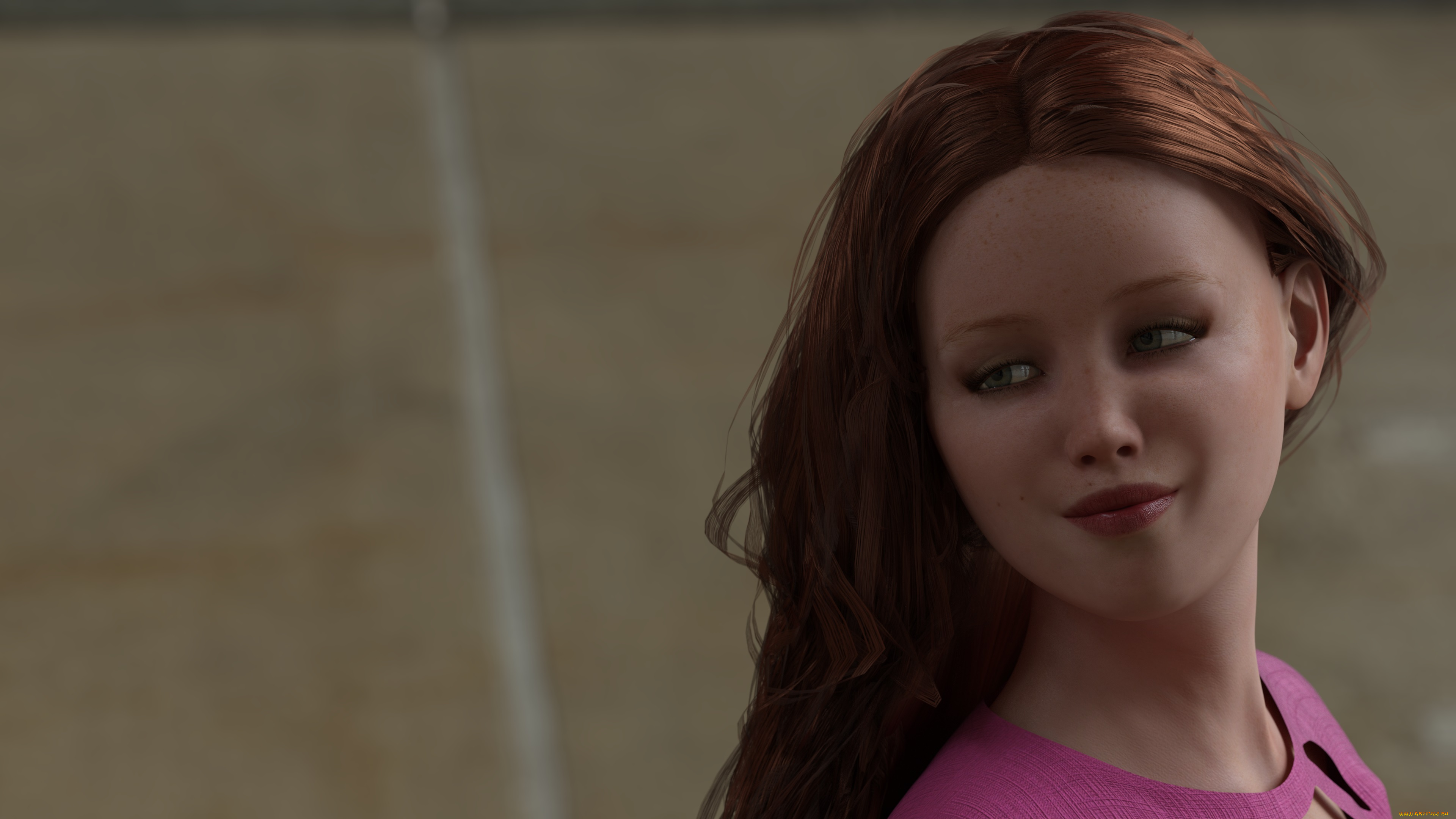 3д, графика, портрет, , portraits, фон, взгляд, девушка