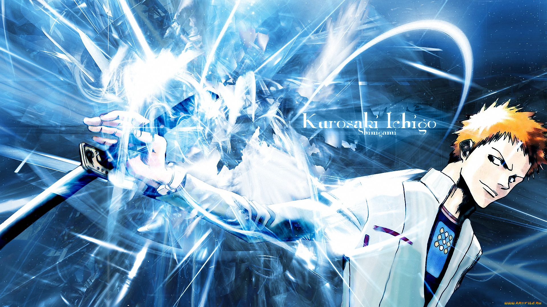 аниме, bleach, kurosaki, ichigo, shinigami, меч, парень