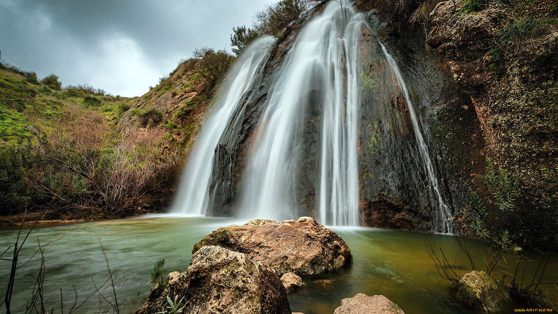 природа, водопады, поток, водопад, вода