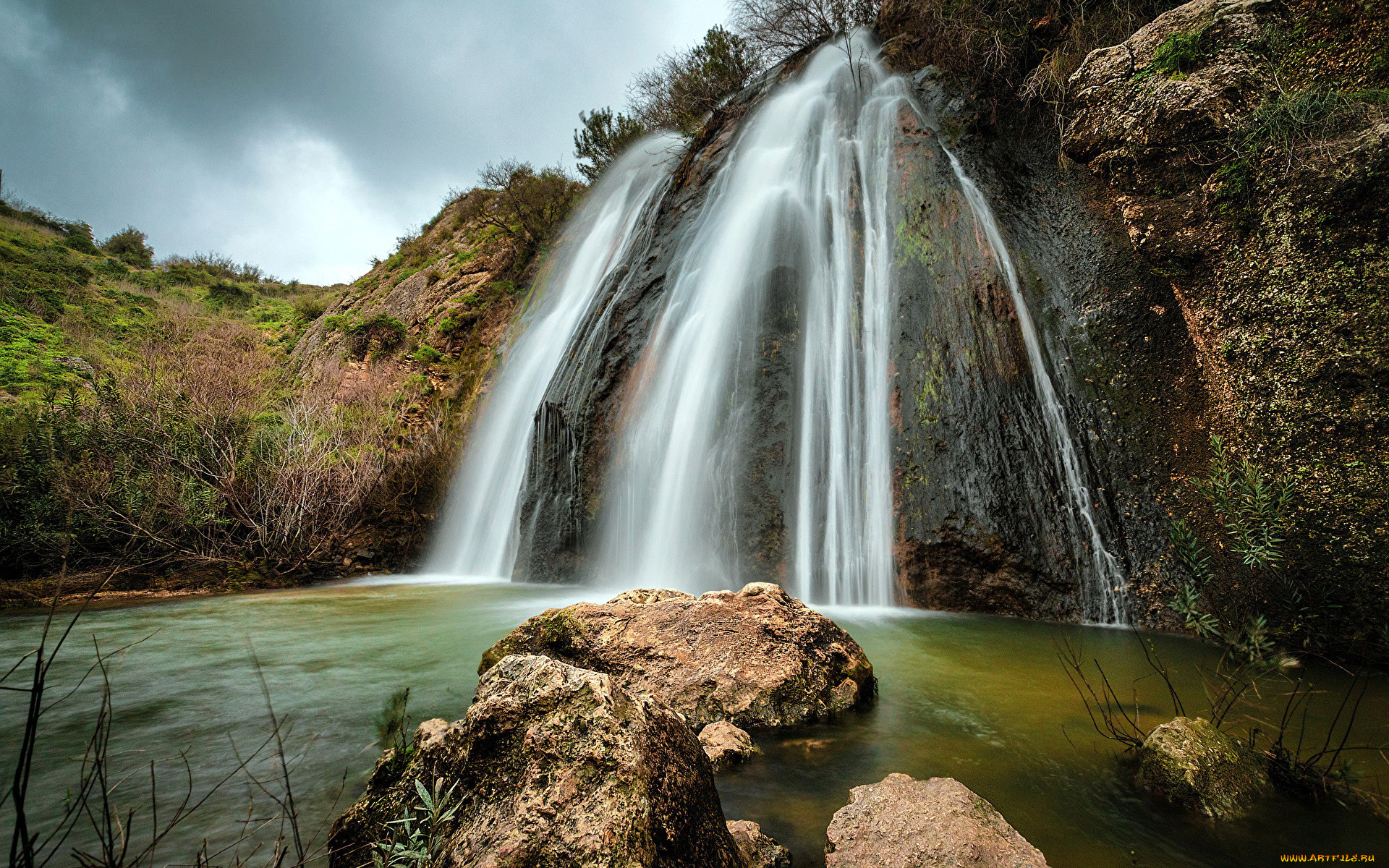 природа, водопады, поток, водопад, вода