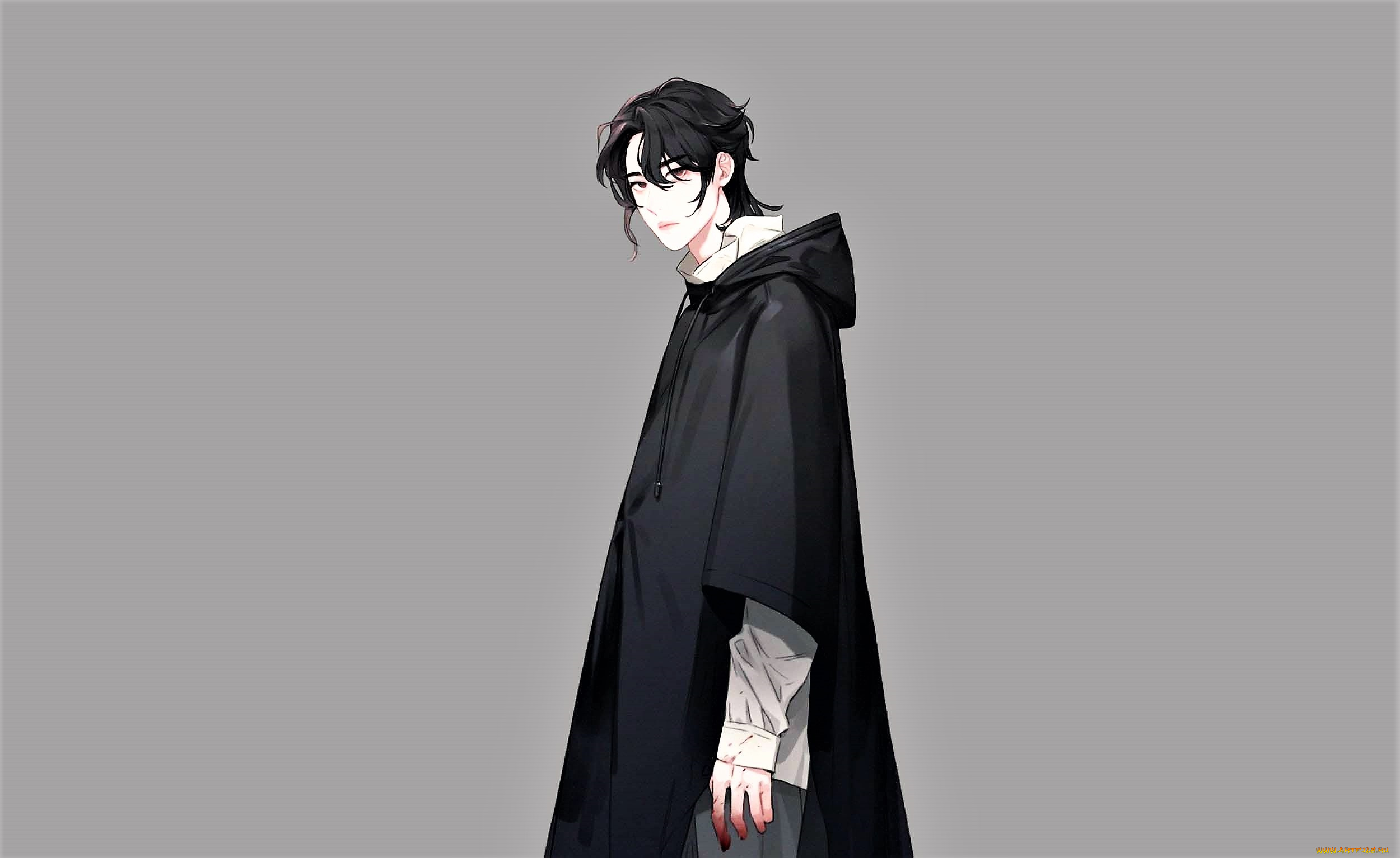 рисованное, люди, ван, ибо, плащ