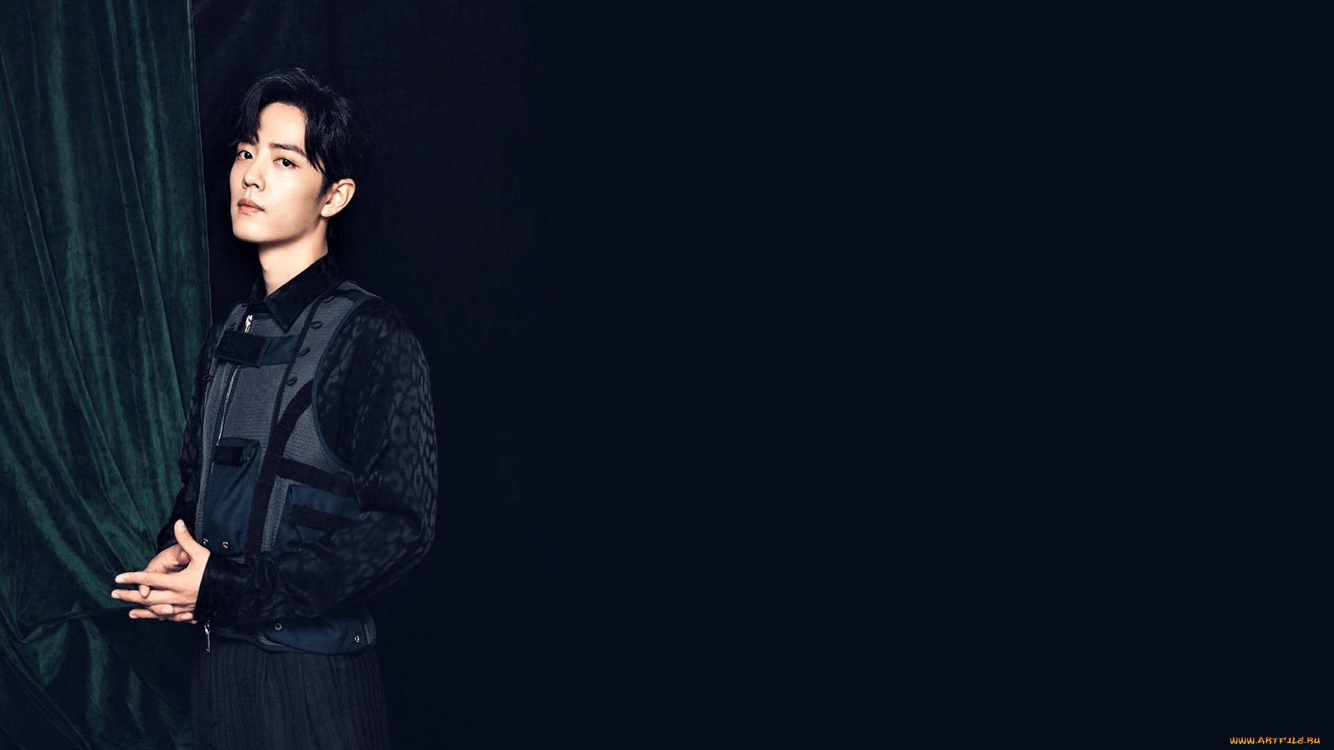 мужчины, xiao, zhan, актер, куртка, шторы