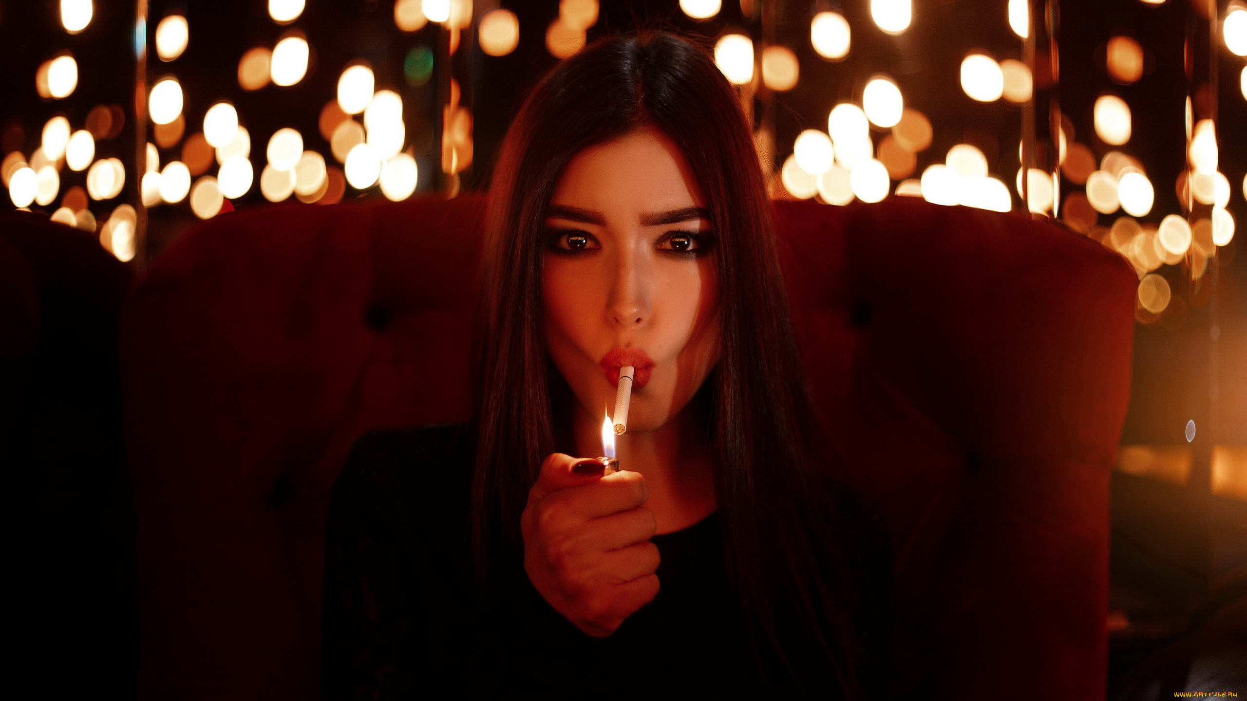 девушки, -, лица, , портреты, брюнетка, зажигалка, сигарета, anna, zilberstein