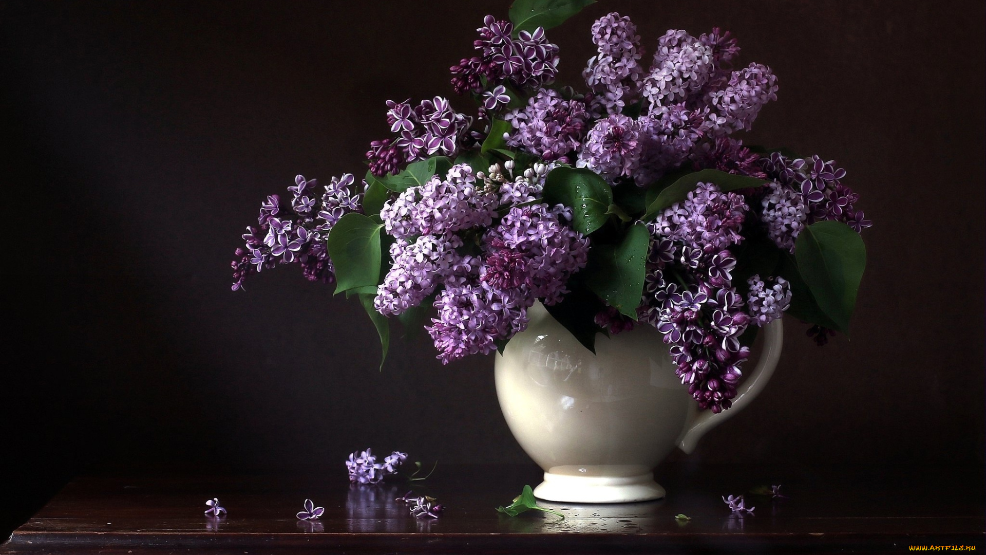 цветы, сирень, ваза, букет, лиловая, лепестки