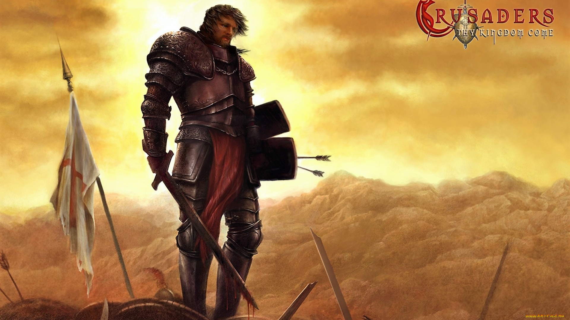 видео, игры, crusaders, , thy, kingdom, come, рыцарь, поле, боя