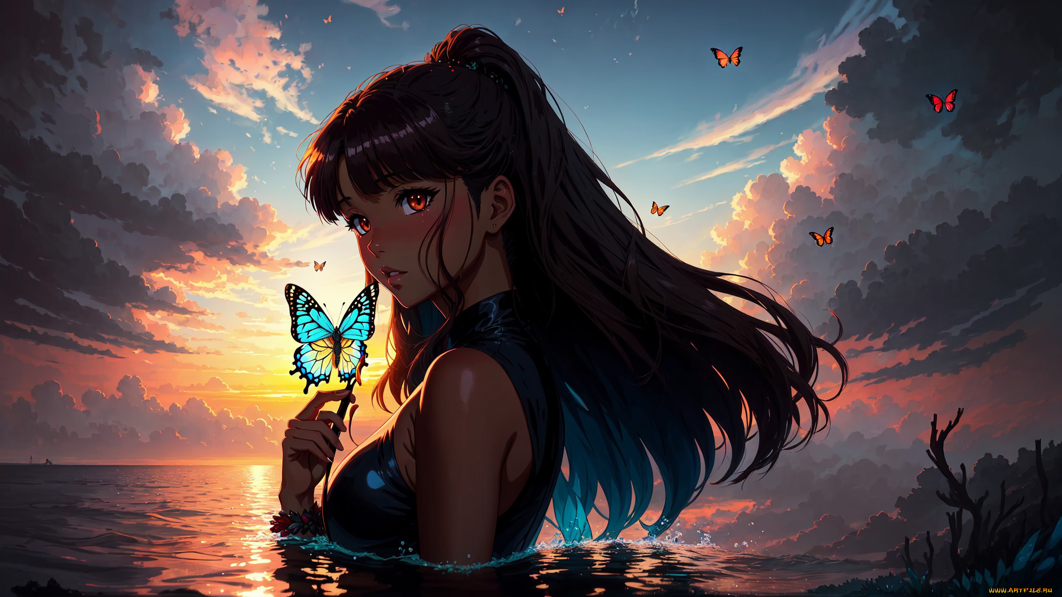 аниме, пейзажи, , природа, нейросети, графика, нейроарт, ai, art, нейронные, сети, рисунки, нейро, искусство