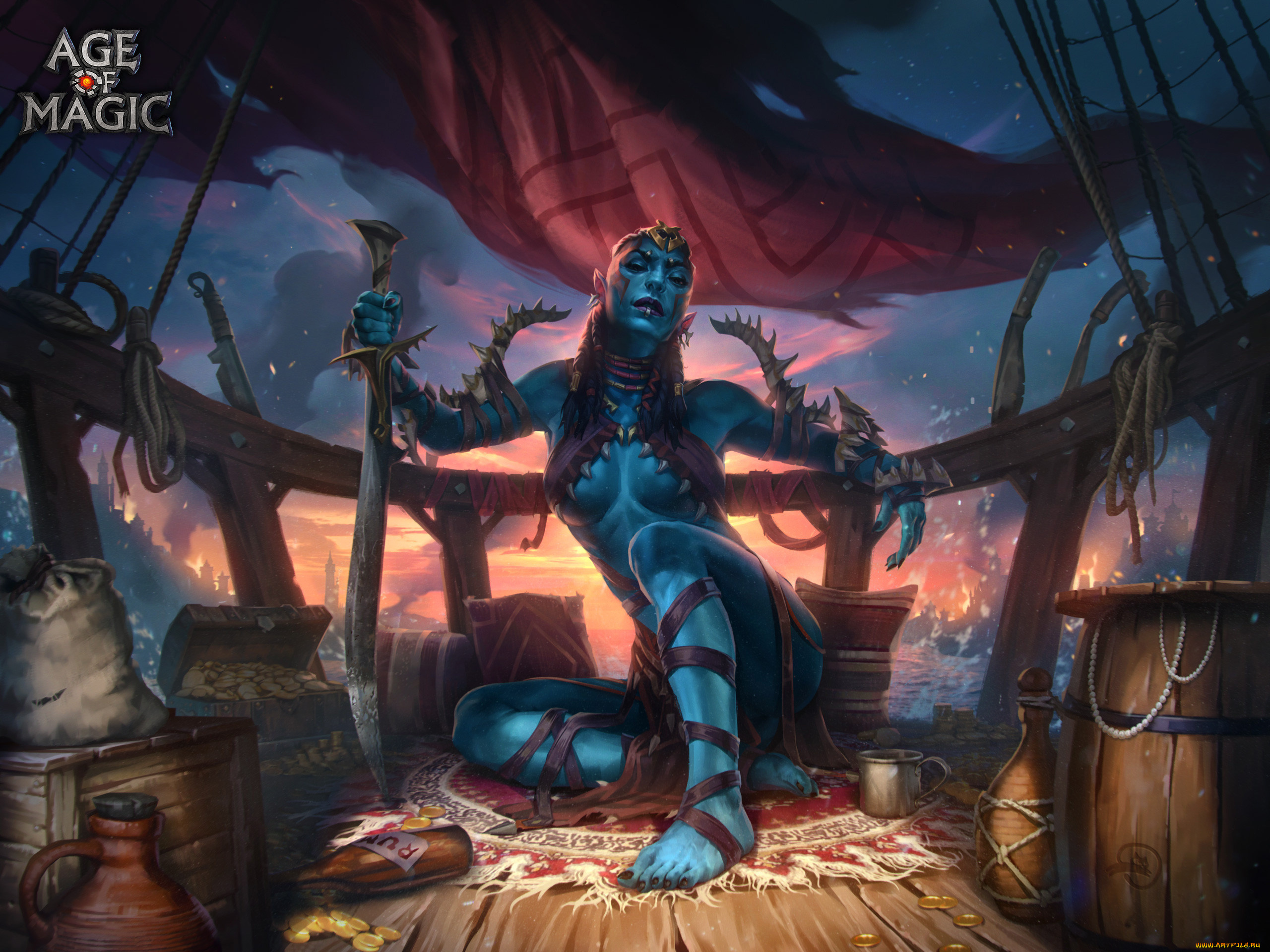 видео, игры, age, of, magic, персонаж, оружие, драгоценности, корабль