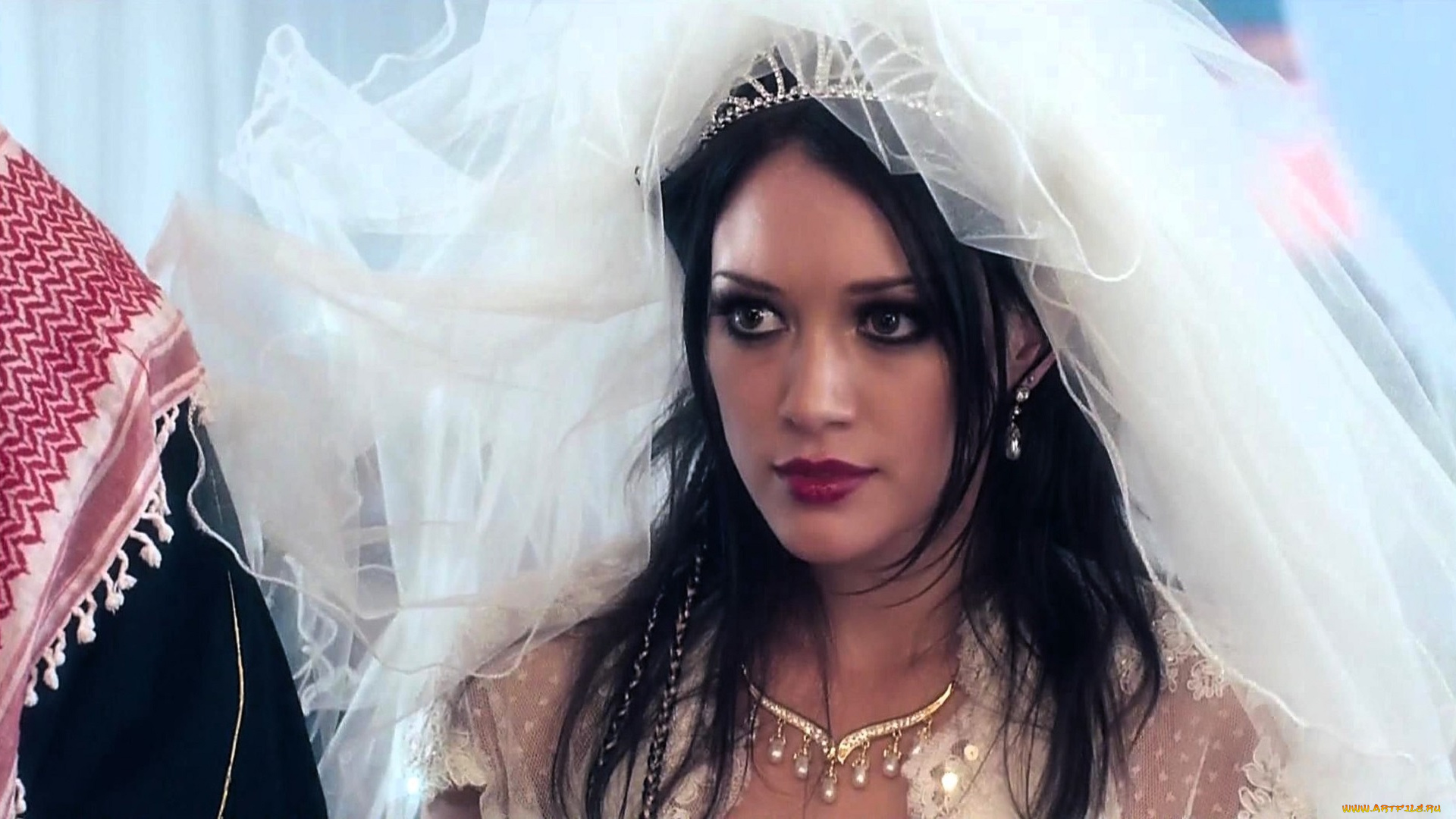 девушки, hilary, duff, брюнетка, лицо, фата