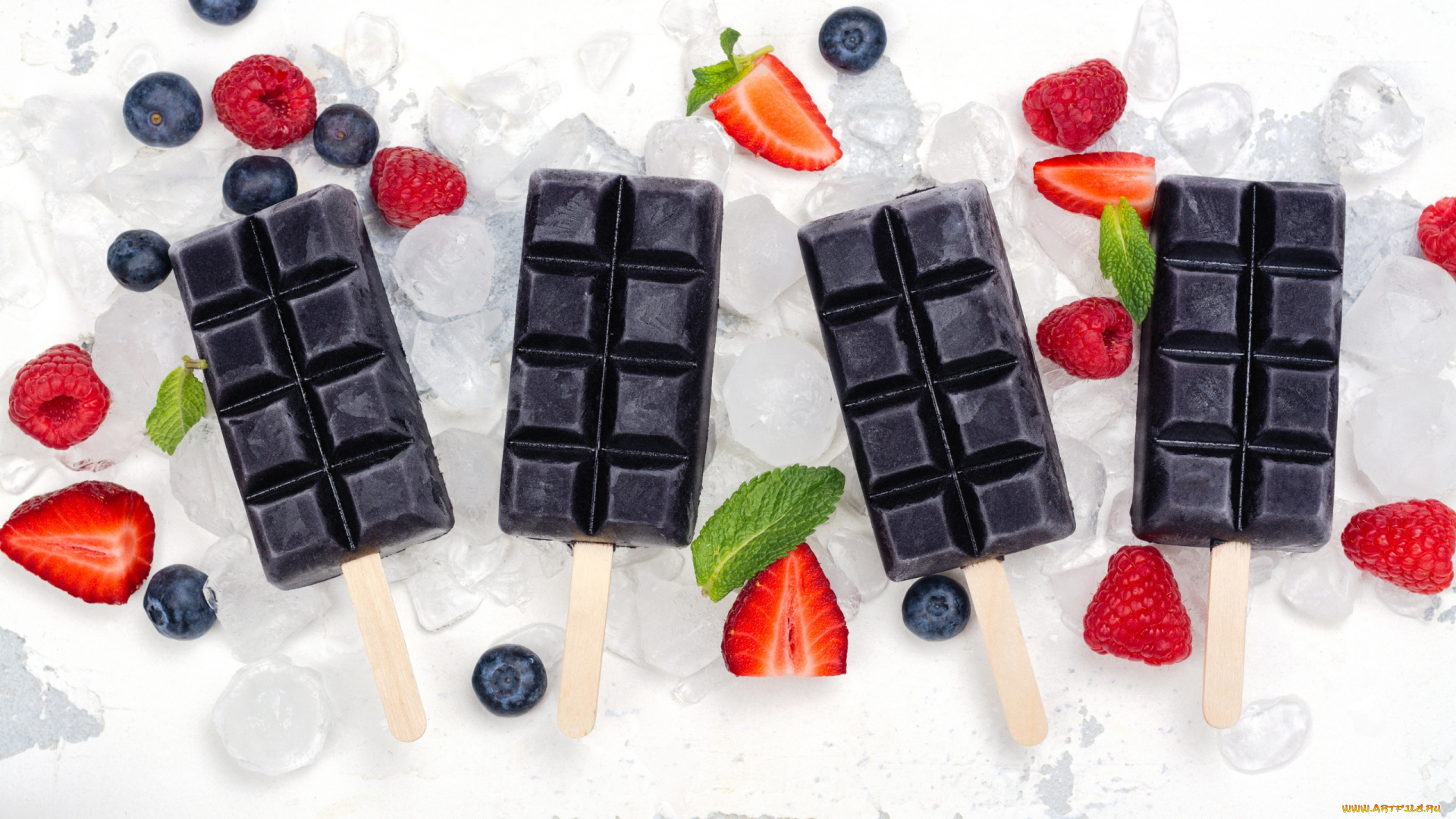 еда, мороженое, , десерты, ягоды, шоколадное, лед