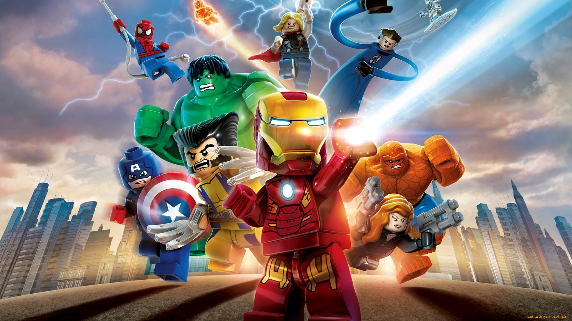 видео, игры, lego, marvel, super, heroes, персонажи, герои, город, лего
