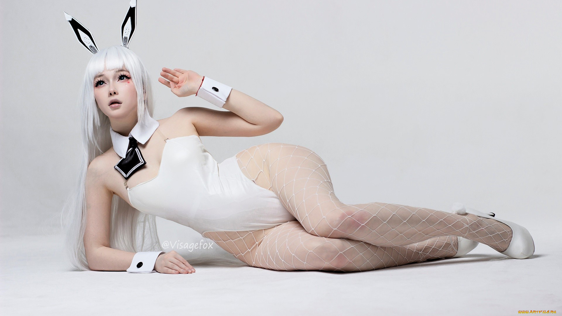 visagefox, девушки, -, креатив, , косплей, образ, косплей, наряд, ушки, боди, колготки, сетка, каблуки