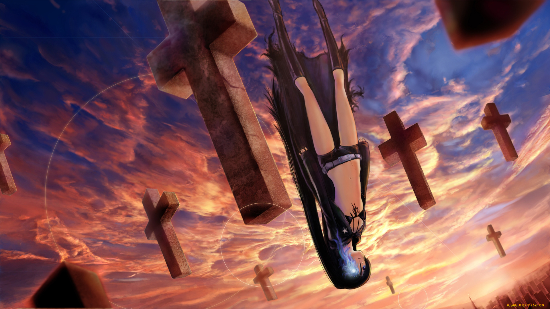 аниме, black, rock, shooter