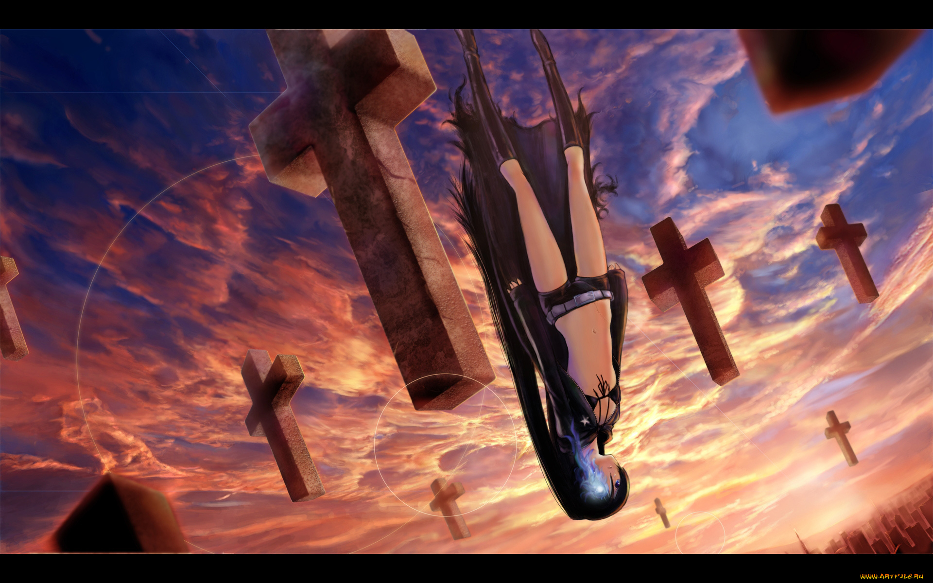 аниме, black, rock, shooter