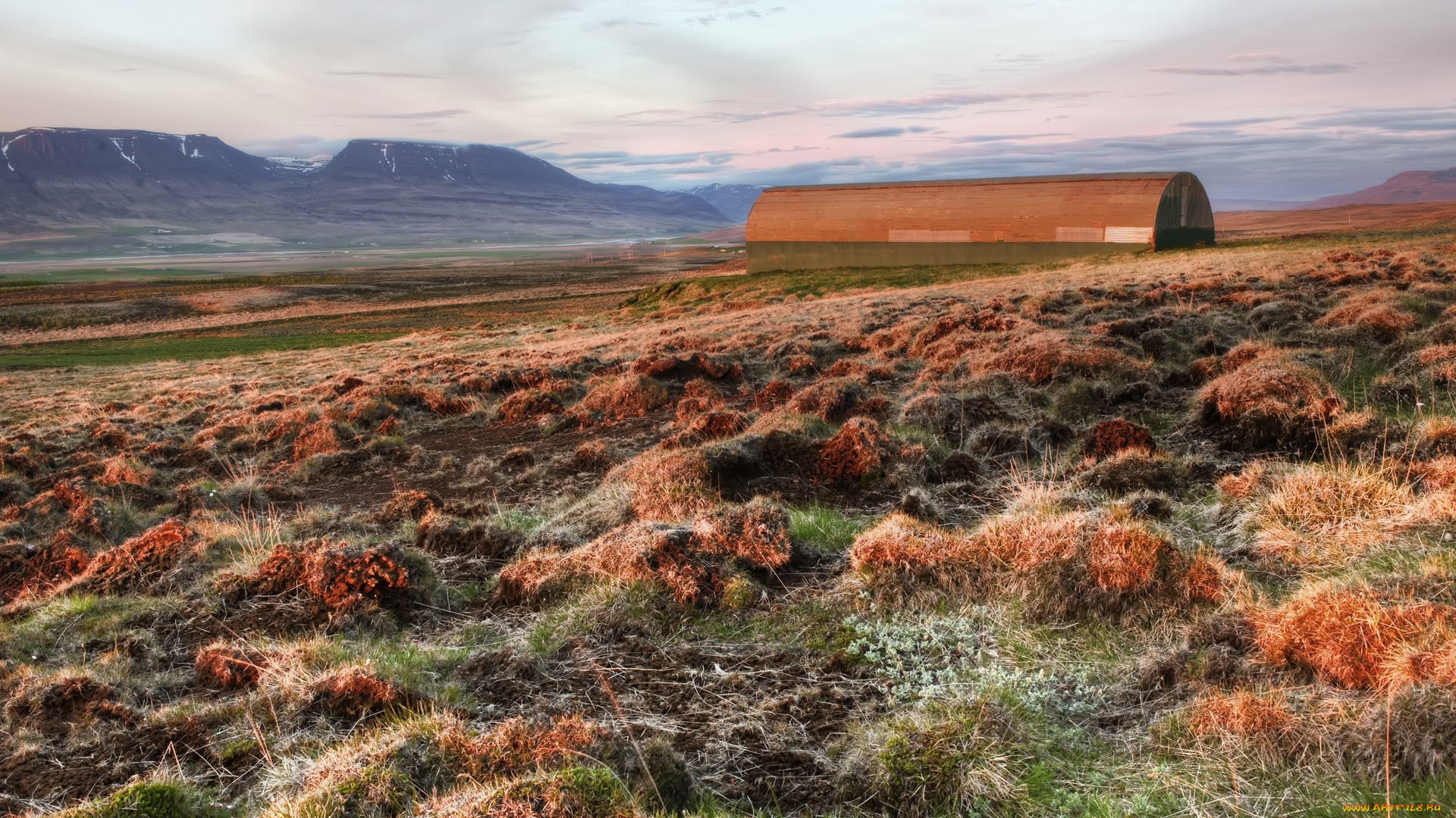 barn, on, the, tundra, природа, поля, простор, поле, горы
