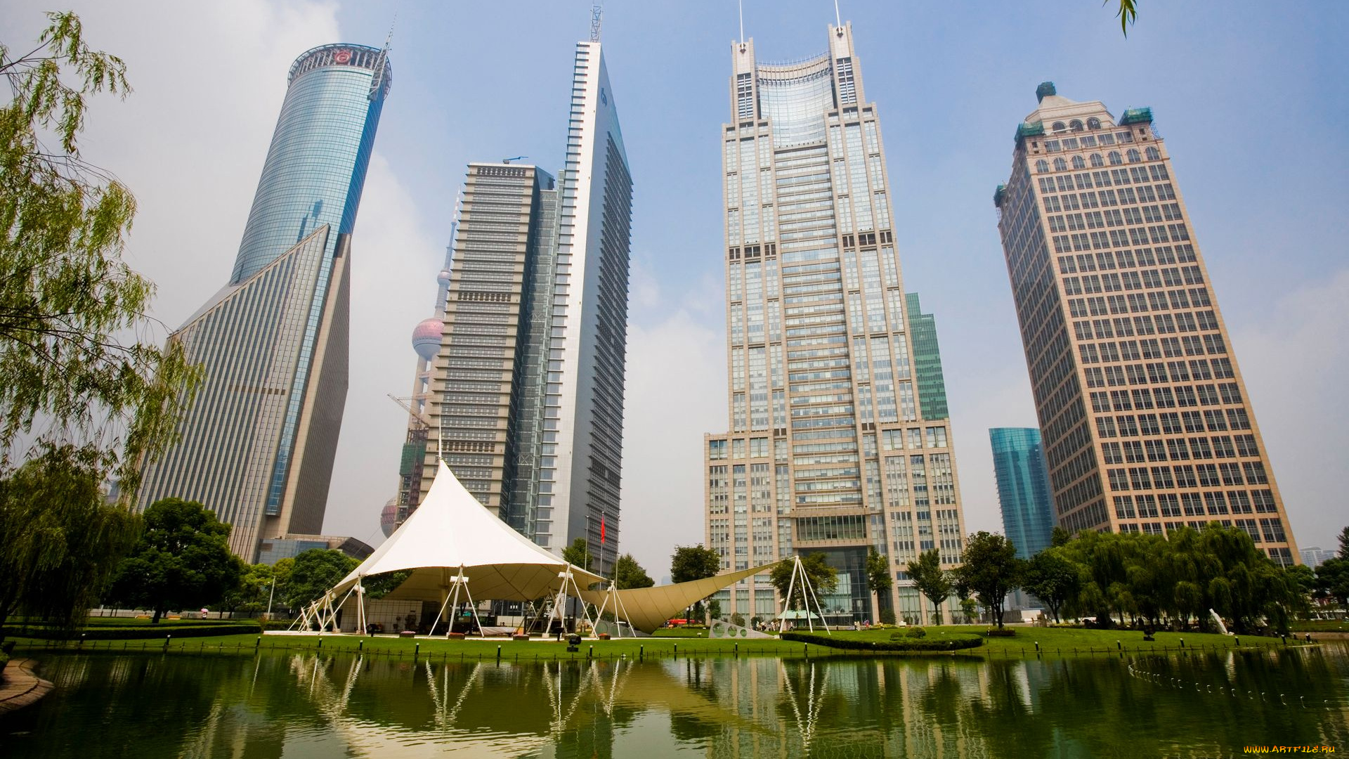 города, шанхай, китай