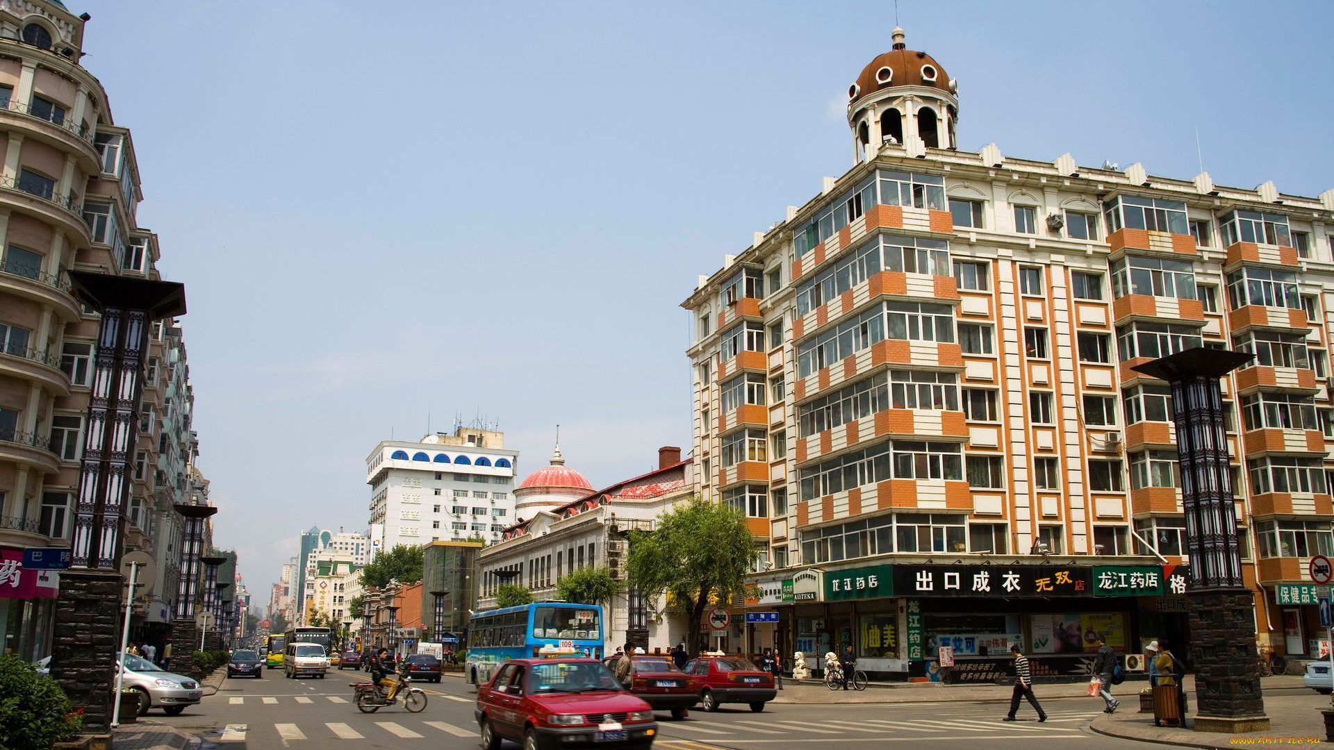 города, улицы, площади, набережные, хэйлунцзян, харбин, китай