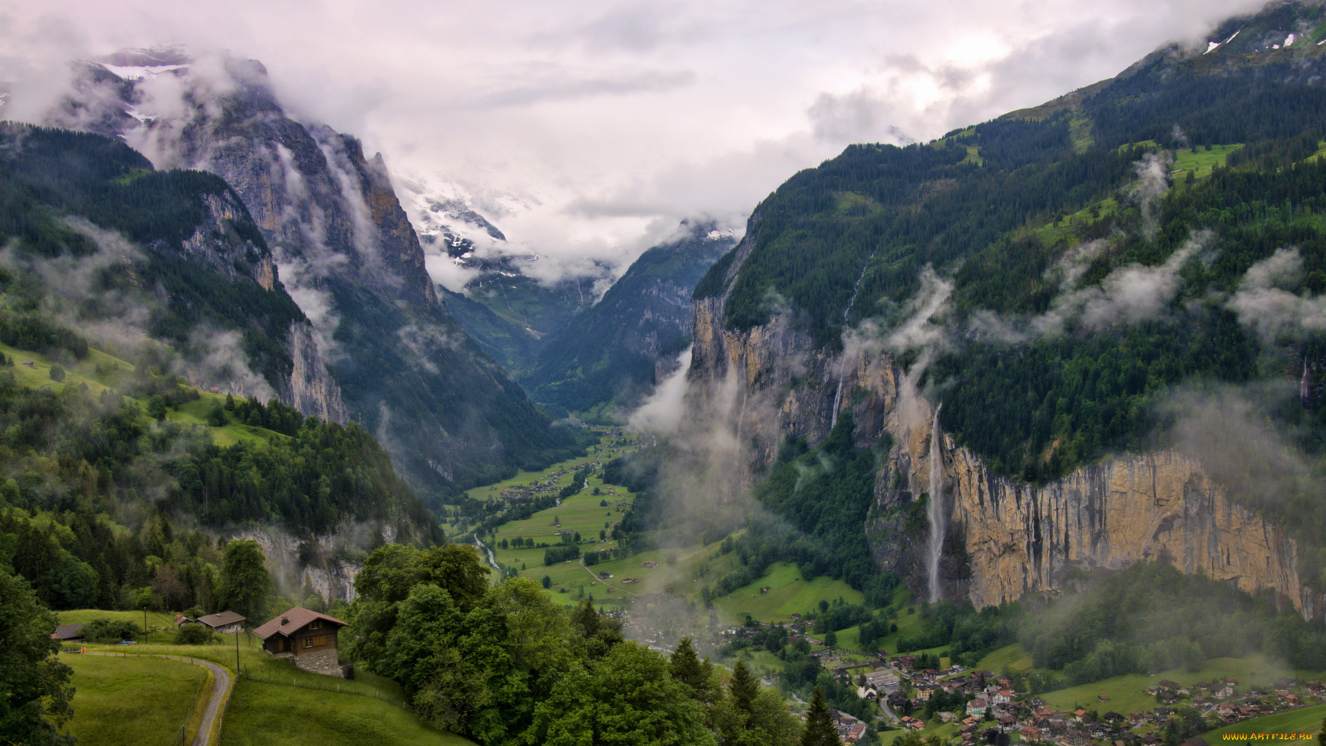 lauterbrunnen, valley, switzerland, долина, природа, горы