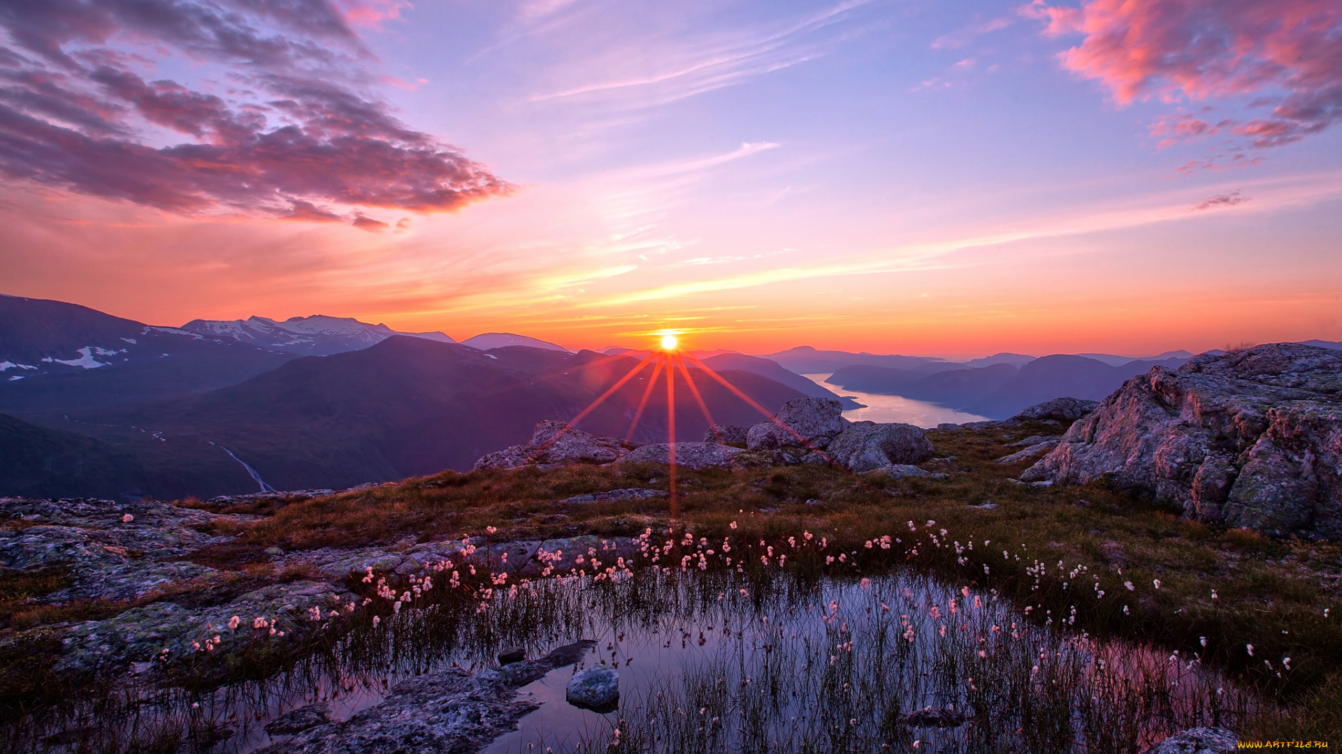 природа, восходы, закаты, закат, горы, фьорд, norway, норвегия, пейзаж