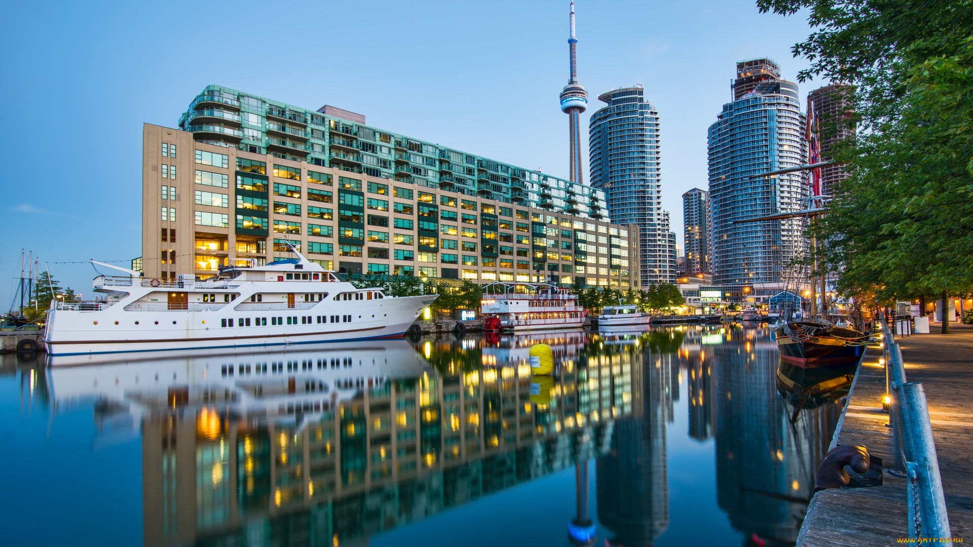 корабли, порты, причалы, пароход, шхуна, причал, яхты, небоскребы, город