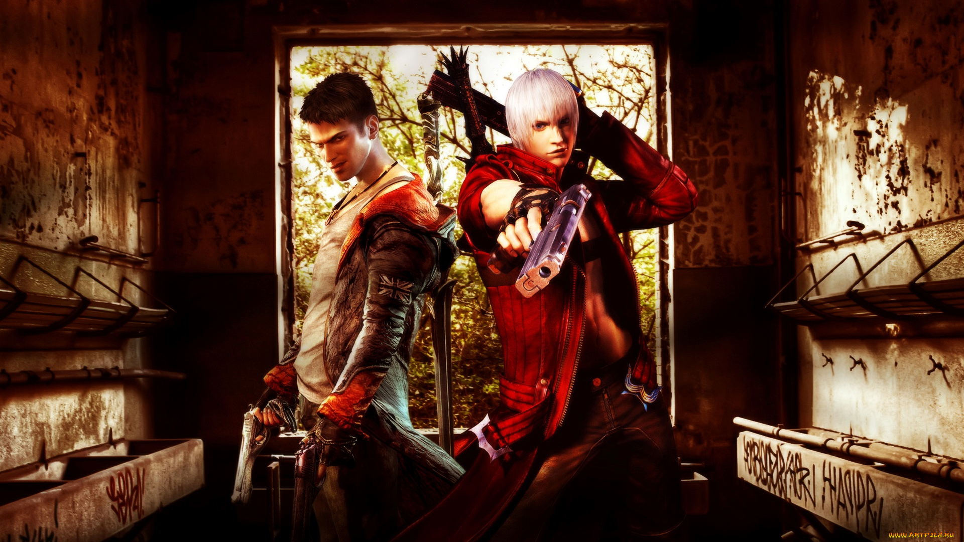 видео, игры, devil, may, cry, dante`s, awakening, пистолет, гараж, парни