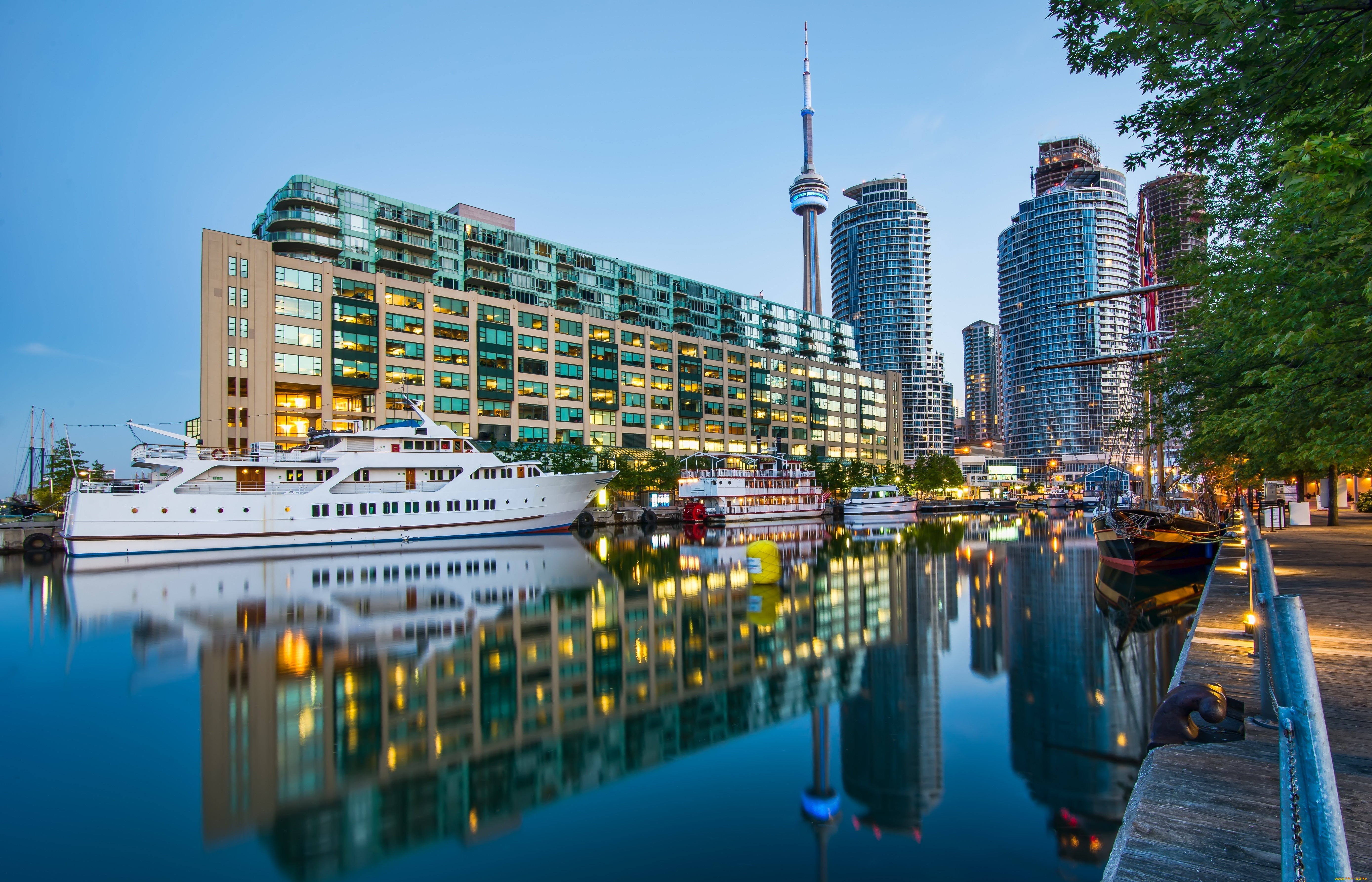 корабли, порты, причалы, пароход, шхуна, причал, яхты, небоскребы, город