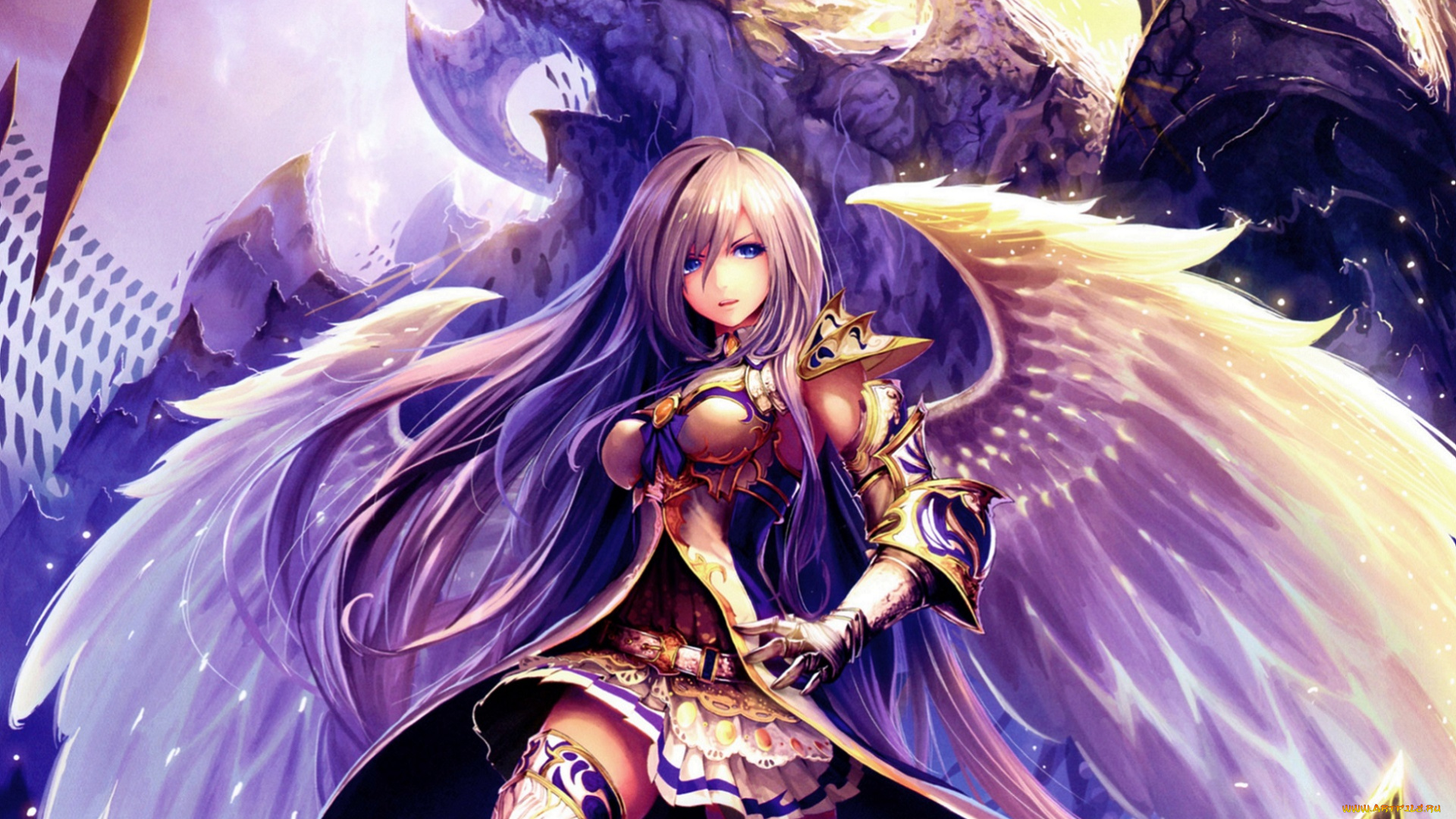 аниме, -angels, &, demons, девушка, shingeki, no, bahamut