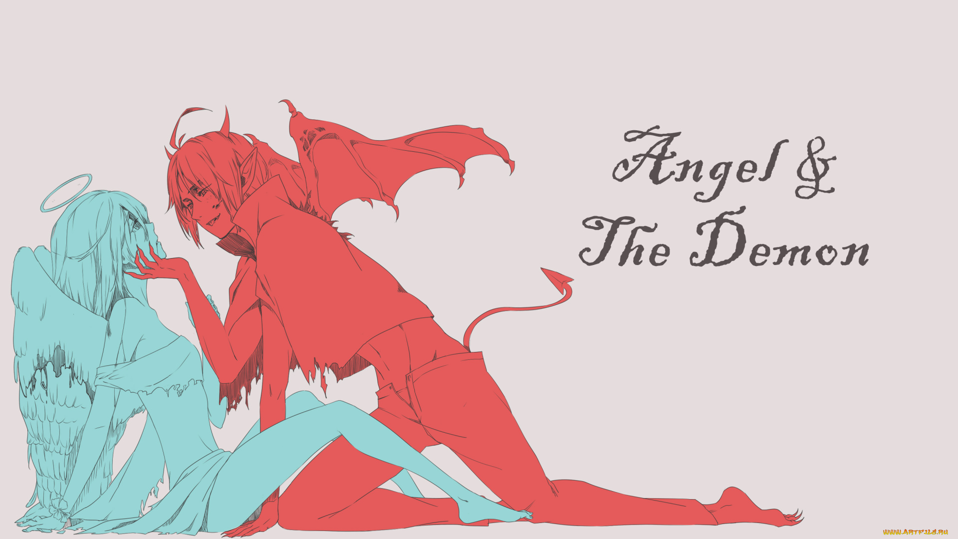 аниме, shingeki, no, kyojin, арт, ангел, демон, фон, ymir, christa, renz