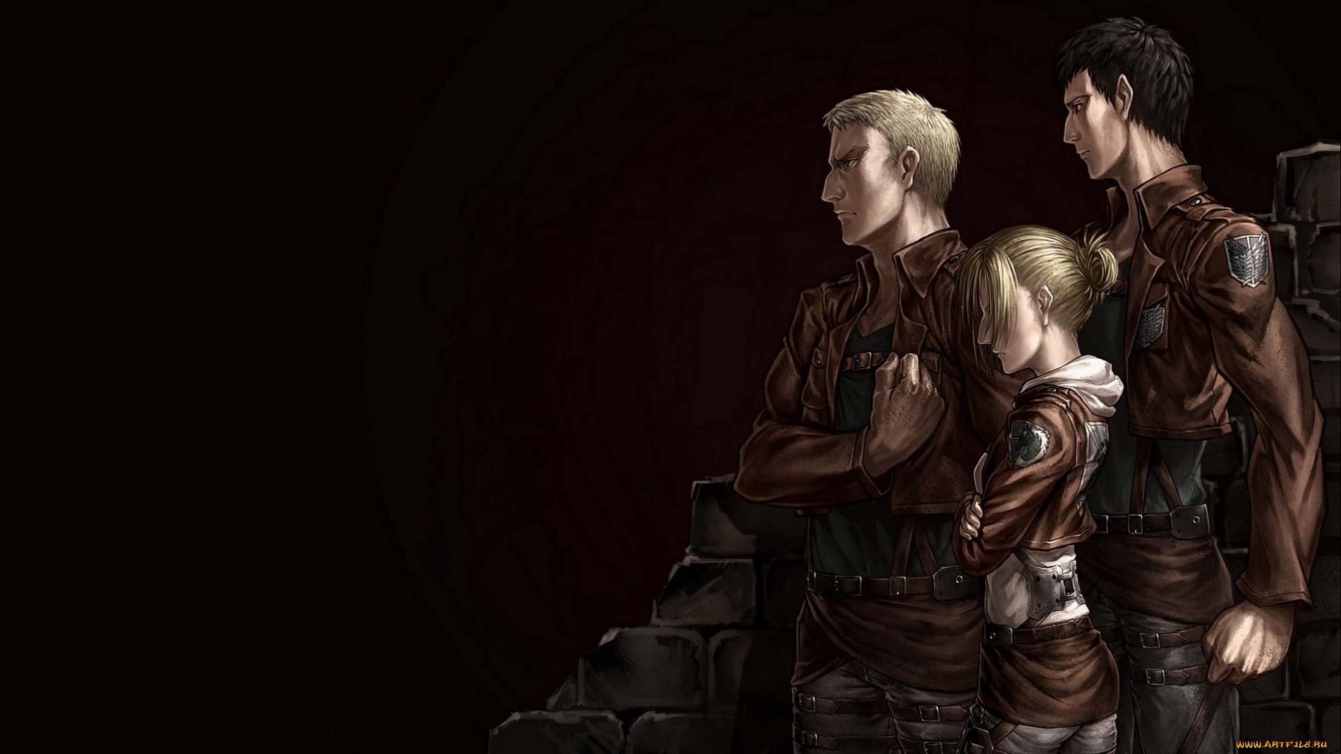 аниме, shingeki, no, kyojin, reiner, braun, bertholt, fubar, annie, leonhardt, атака, титанов