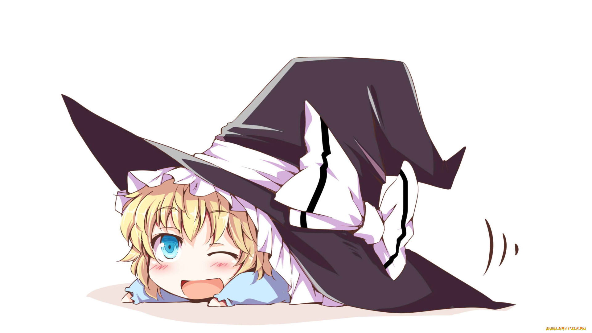 аниме, touhou, арт, белый, фон, девочка, шляпа