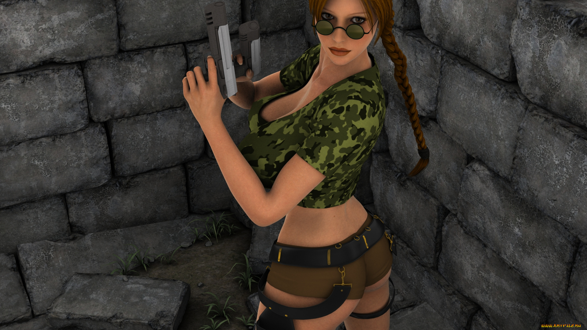 lana, 3д, графика, люди, , people, оружие, взгляд, девушка