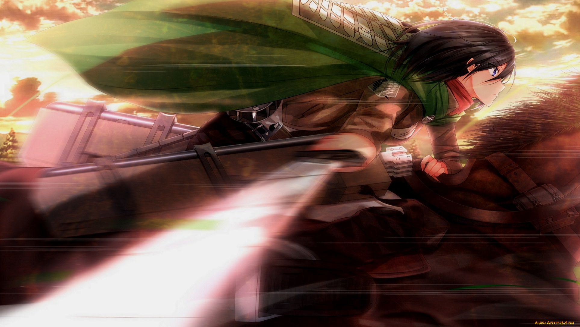 аниме, shingeki, no, kyojin, mikasa, ackerman, атака, титанов, арт