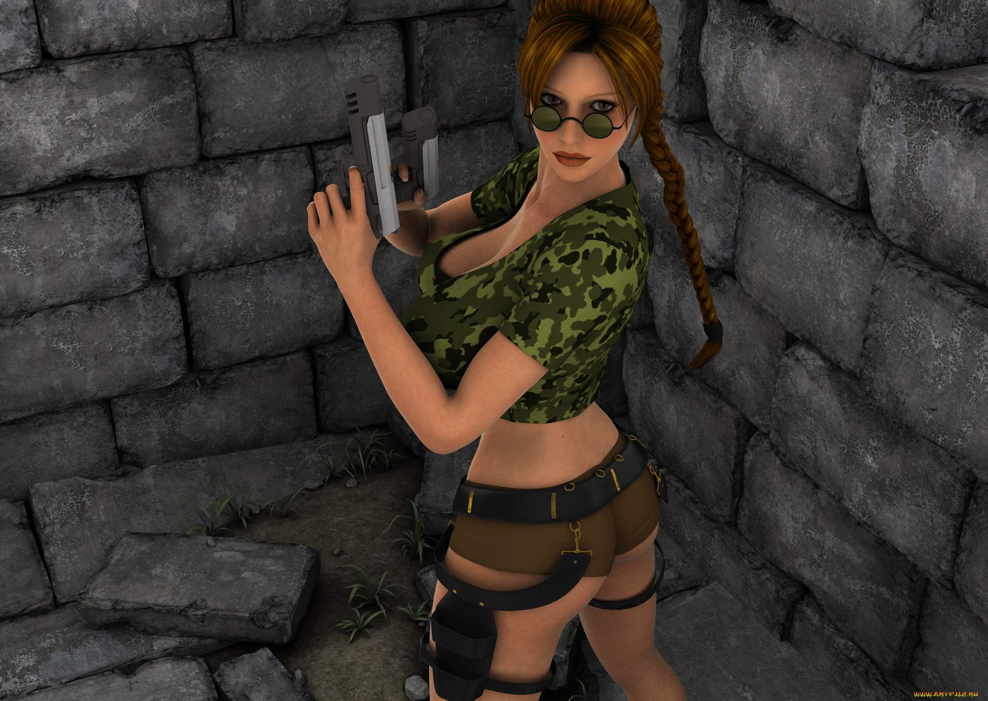 lana, 3д, графика, люди, , people, оружие, взгляд, девушка