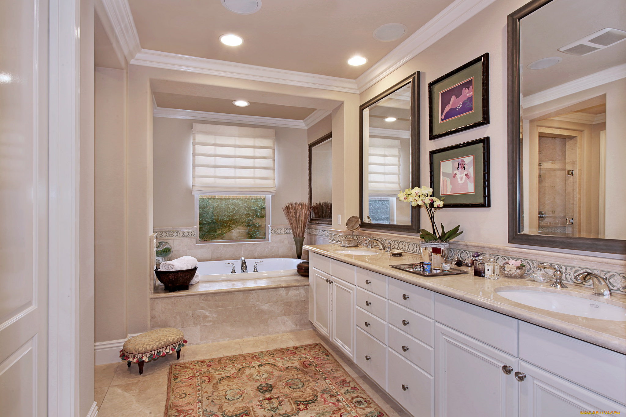 интерьер, ванная, и, туалетная, комнаты, ванная, стиль, стульчик, дизайн