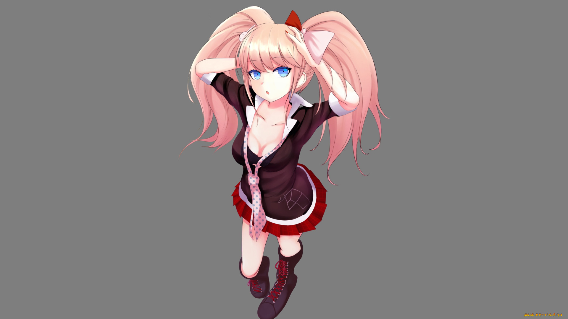 аниме, danganronpa, enoshima, junko, dangan-ronpa, девушка, фон, chiriera